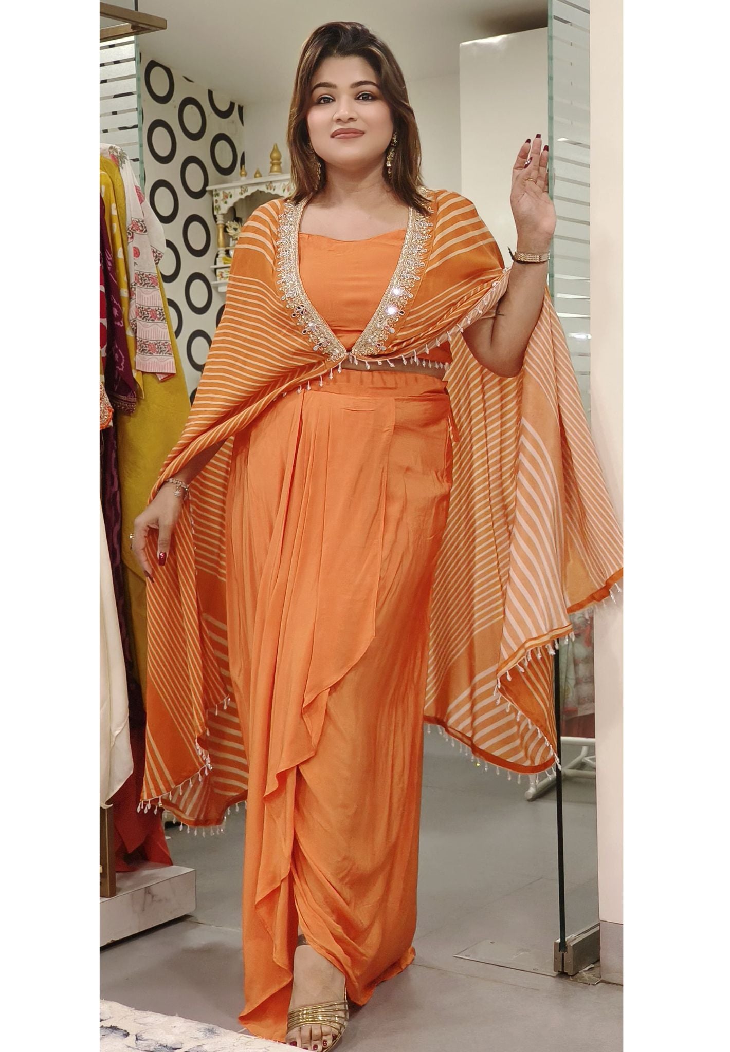 Stylish Indo-western Party Wear 3 Piece Set DRYWASH