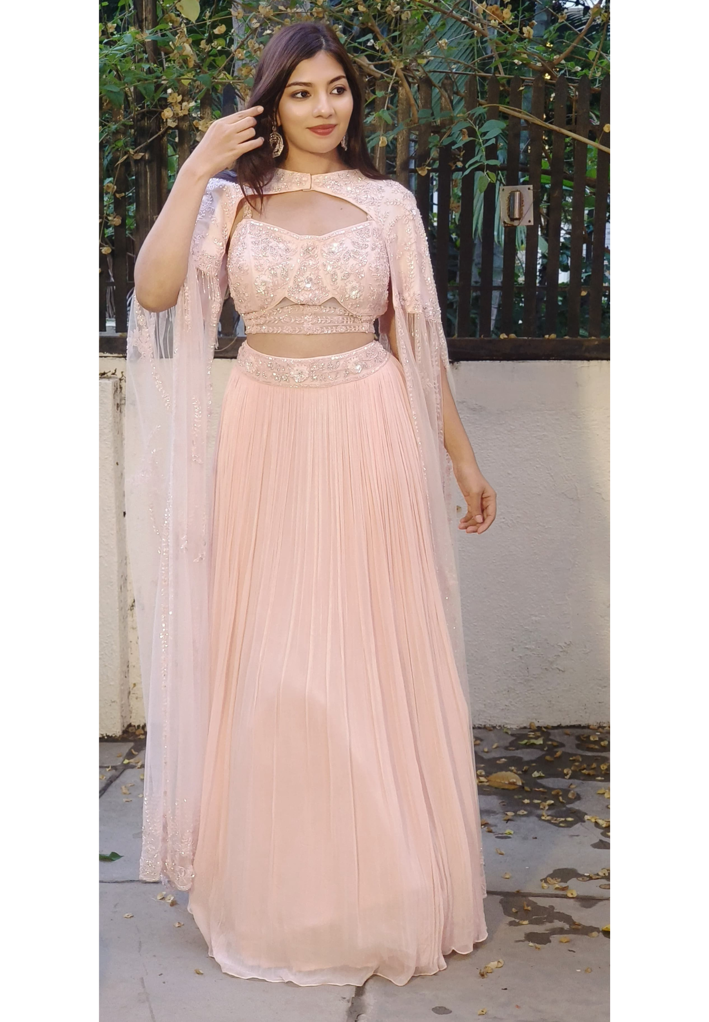 Regal Elegance: Exquisite Embroidered Cape Lehenga Set for Grand Celebrations Only on orders 30 Days Dispatching Time