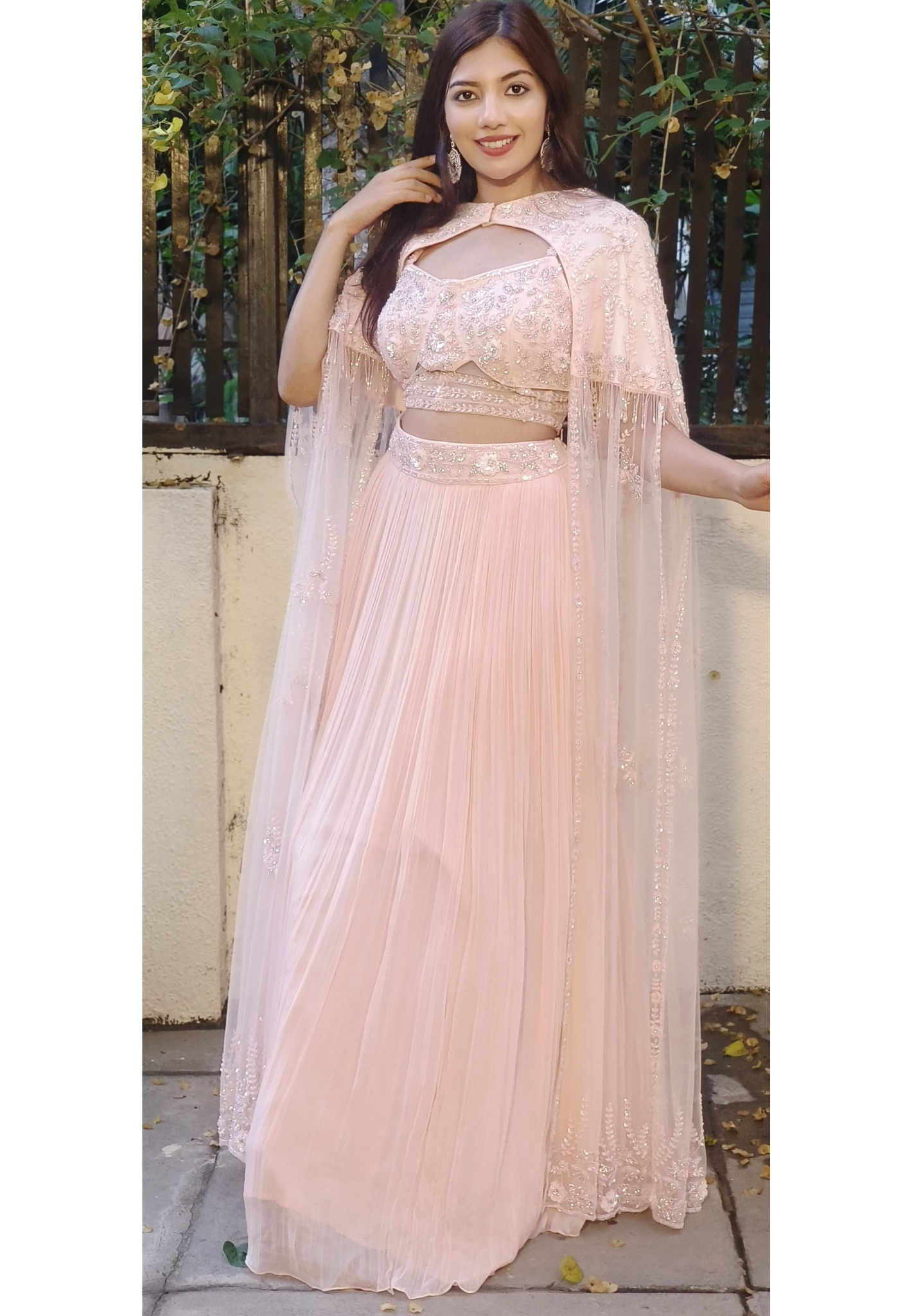 Regal Elegance: Exquisite Embroidered Cape Lehenga Set for Grand Celebrations Only on orders 30 Days Dispatching Time