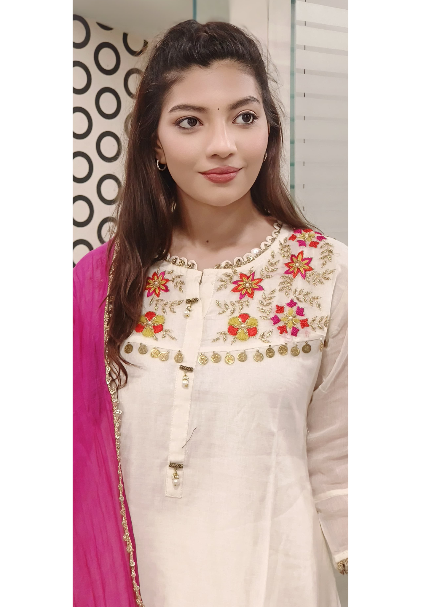 Beautiful Mul Chanderi Embroidered Full Suit Set