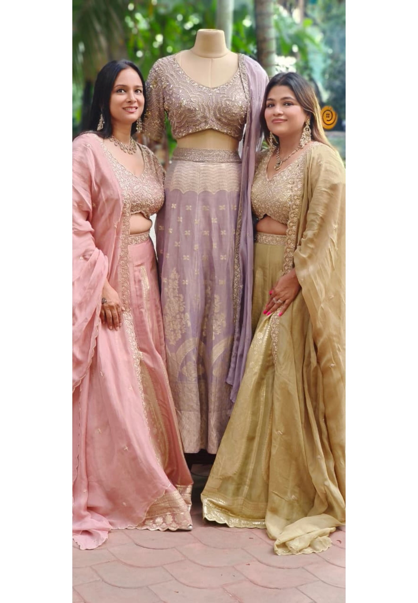 Designer Brocade Handwork Blouse With Panel Banarasi Lehenga & Organza Dupatta