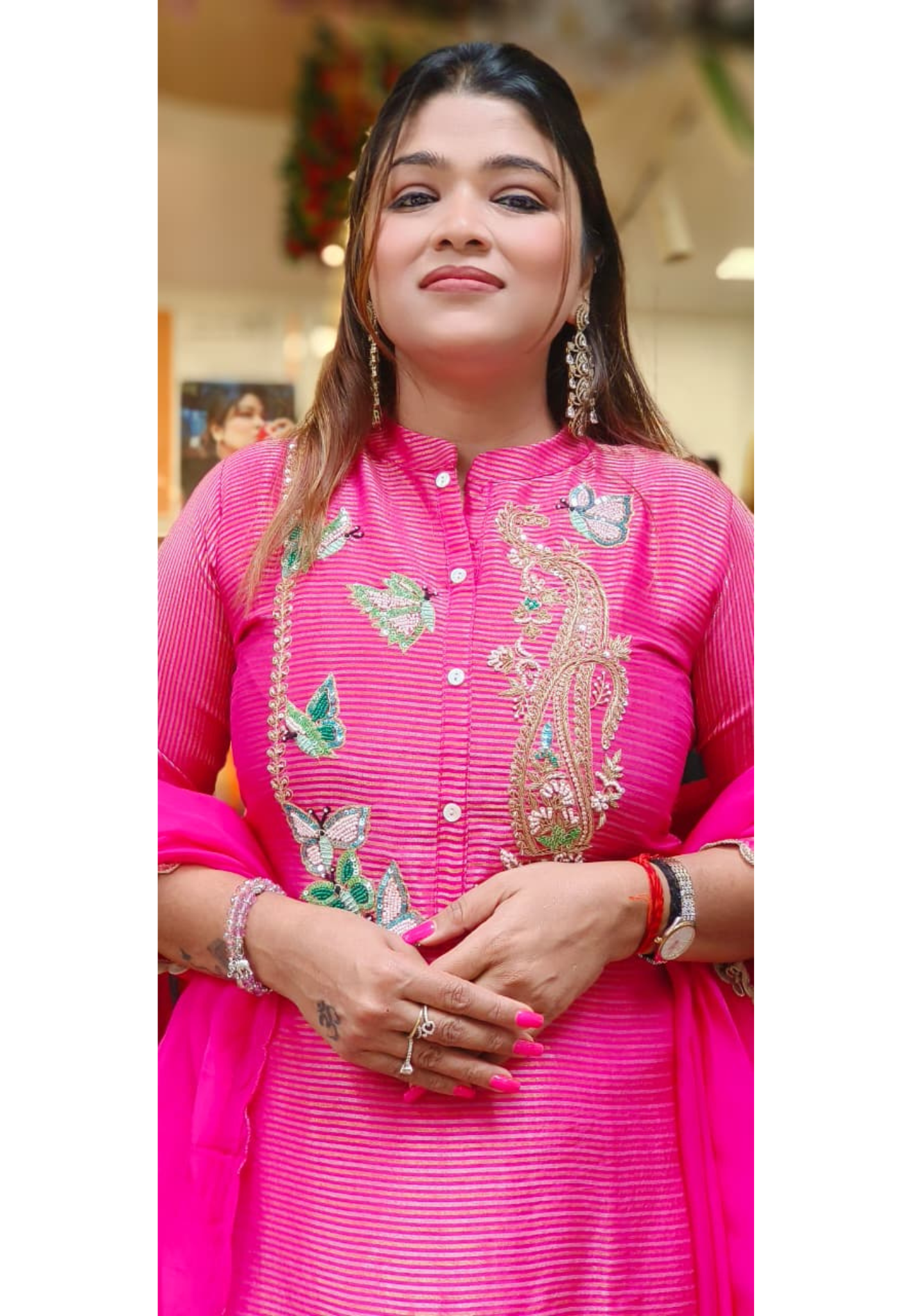 Beautiful Figures Designed Full Suit Set With Dupatta In Pure Tissue Fabric
