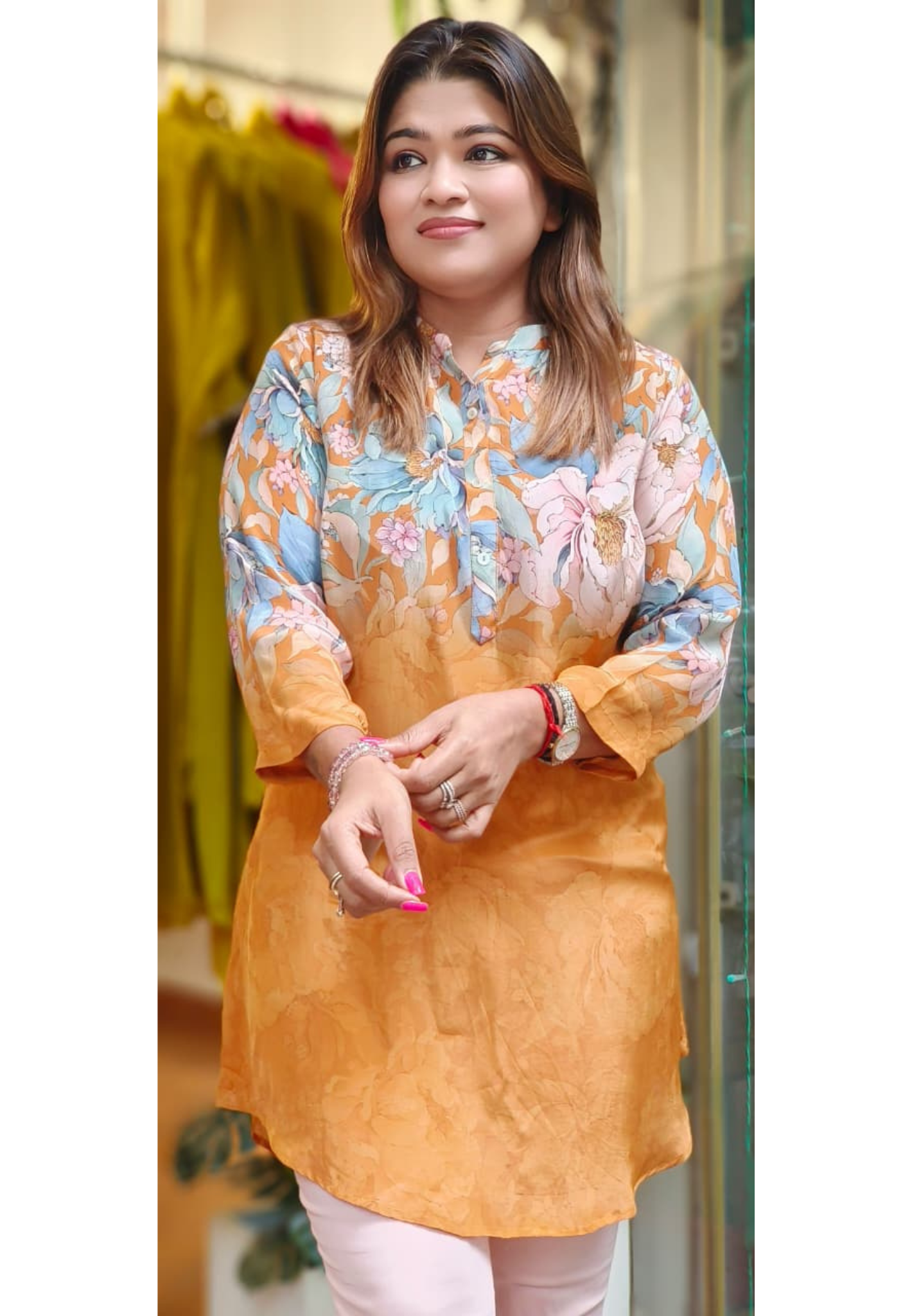 Beautiful Pure Crepe In-House Printed Kurti Only