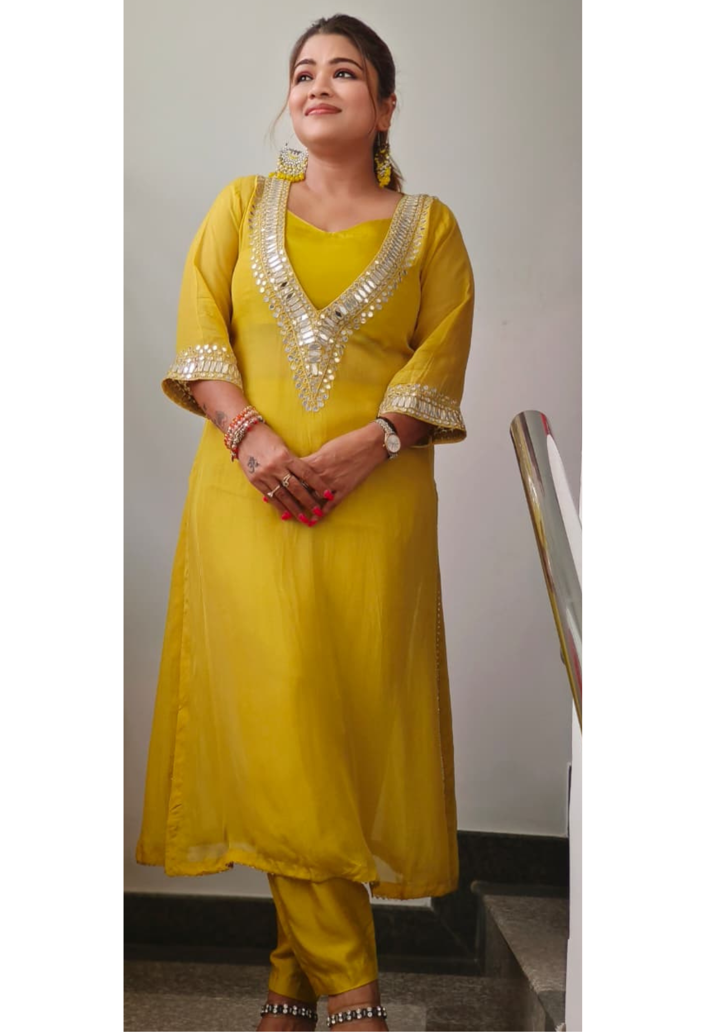 Real Mirror Placements Solid Straight Kurta Pant With Buster In Organza Fabric- 10887