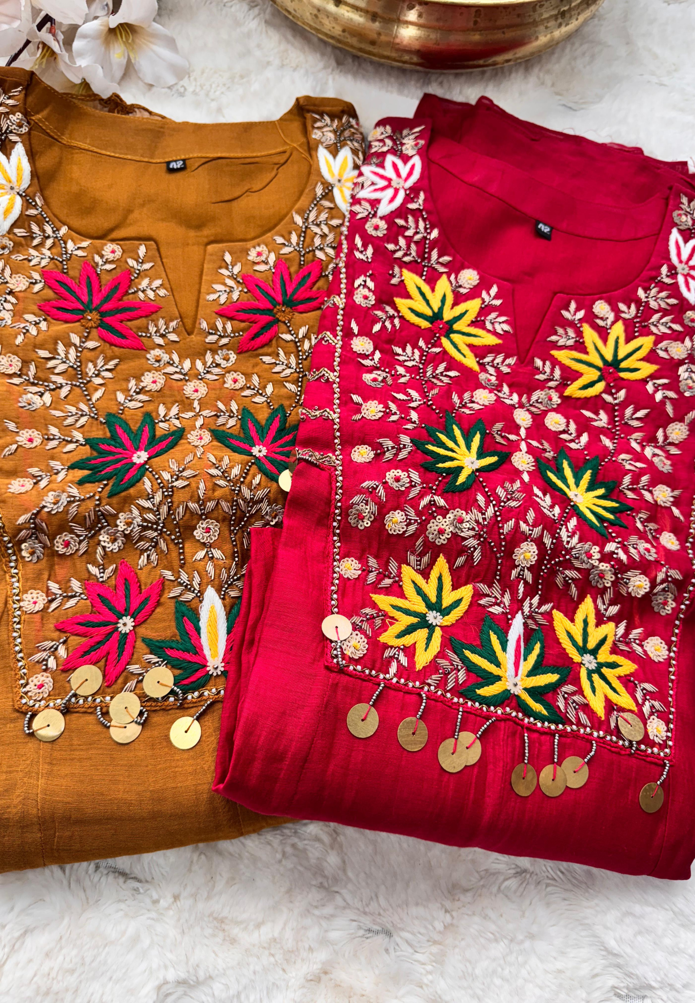 Zardosi Heavy Front Embroidery Work A-Line Suit Set With Dupatta 10477 10478