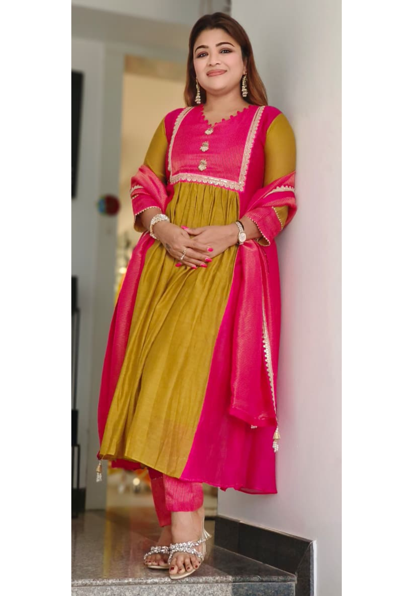 Luxe Elegance A-Line Tissue With Mul Chanderi Full Suit Set 09283, 090284,09285,