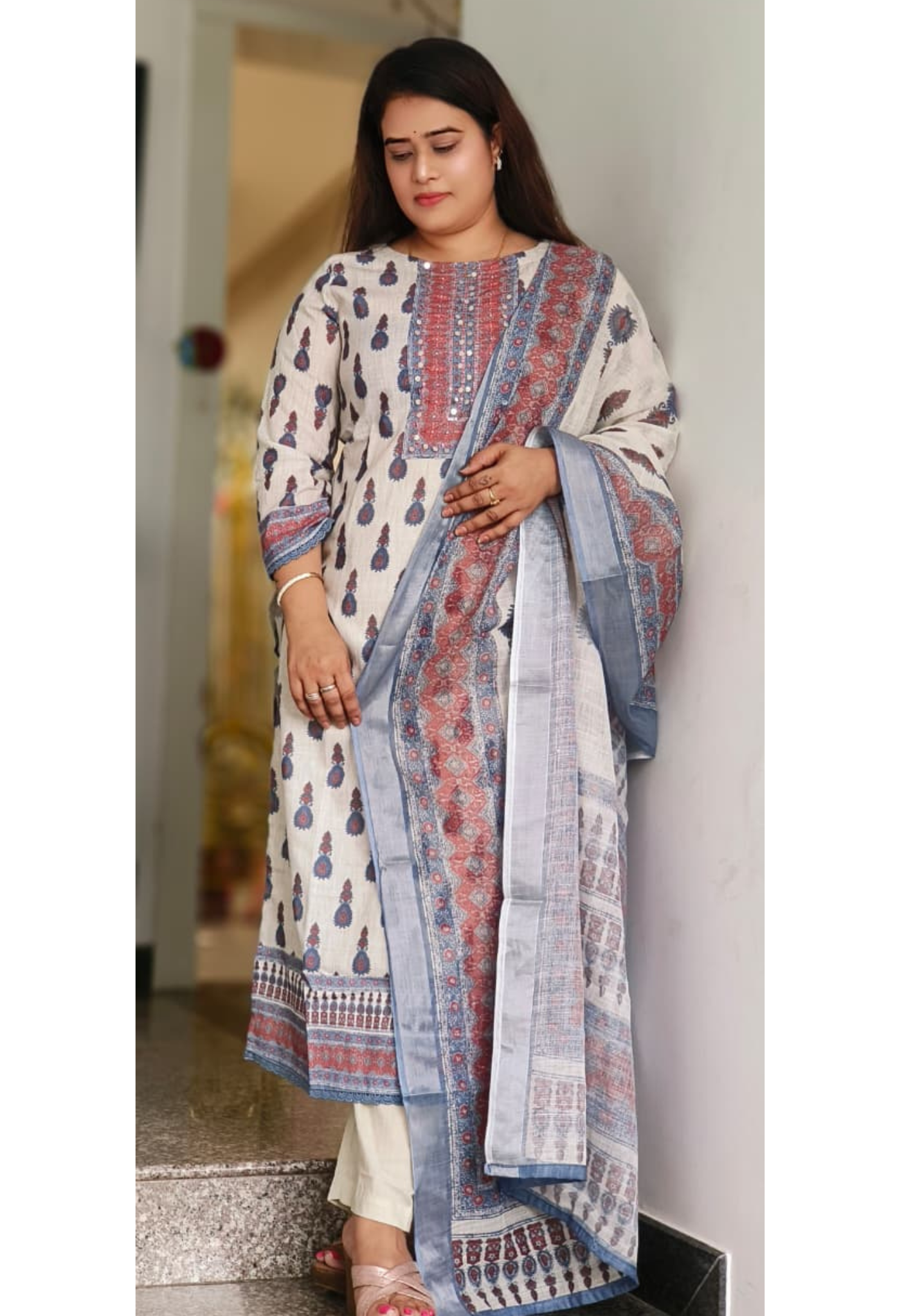 Premium Linen Cotton Beautiful Floral Printed Full Suit