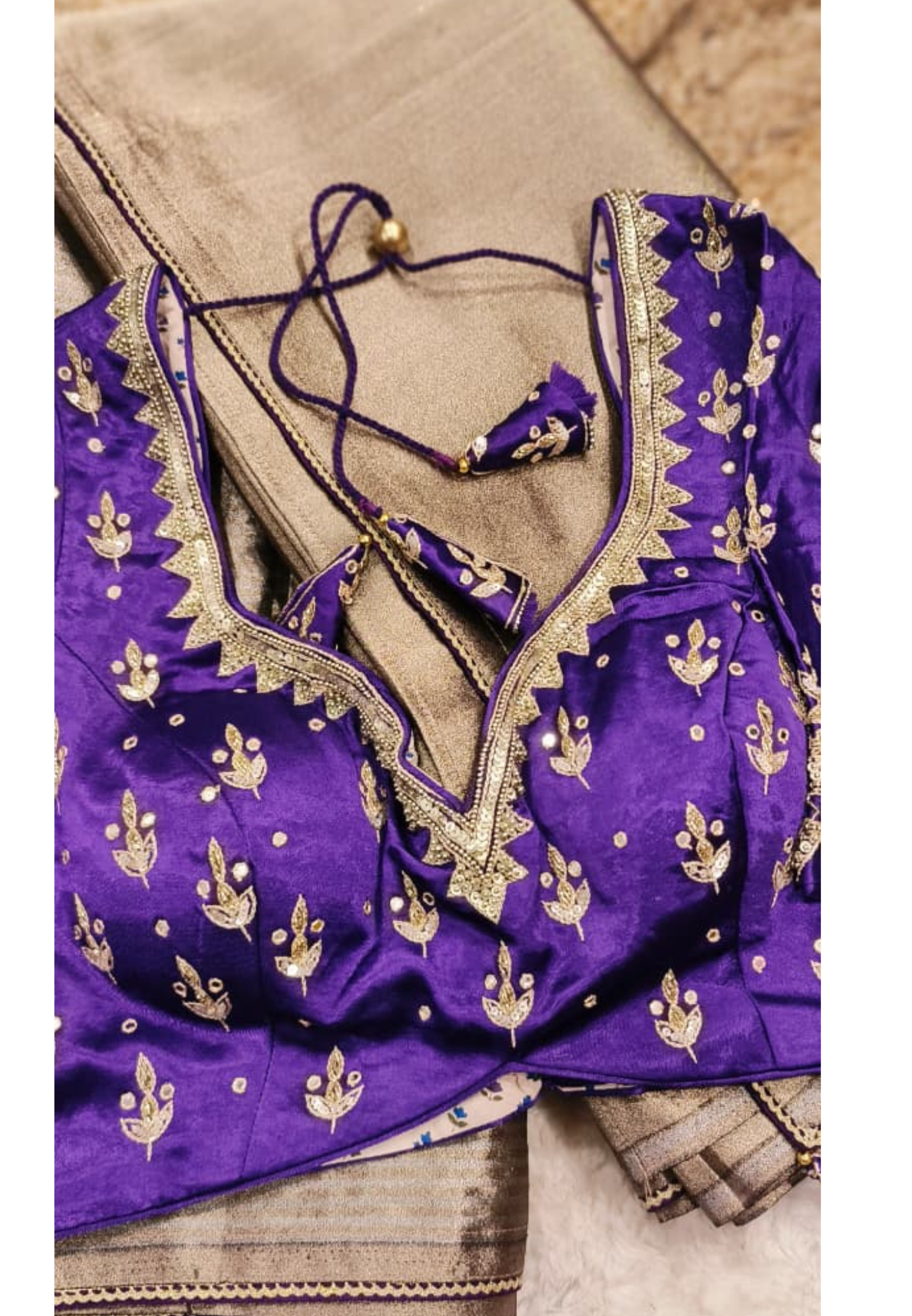 Premium Tissue Designer Party Wear Saree With Complete Handwork Blouse