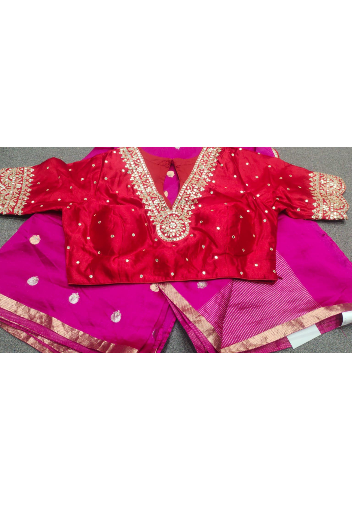 V-Neck Bright Shade Banarasi Touch Designer Saree In Pure Silk Fabric