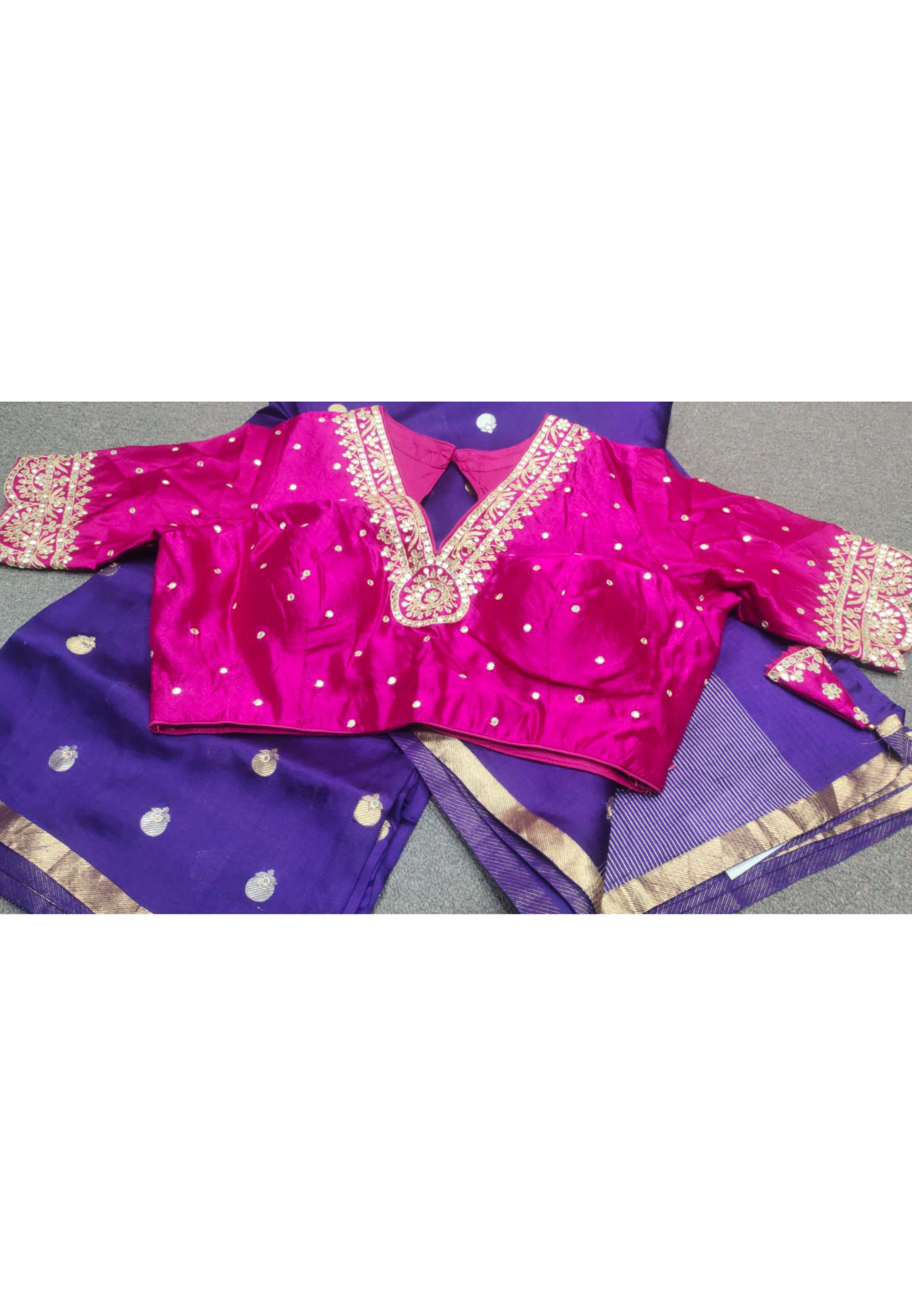 V-Neck Bright Shade Banarasi Touch Designer Saree In Pure Silk Fabric