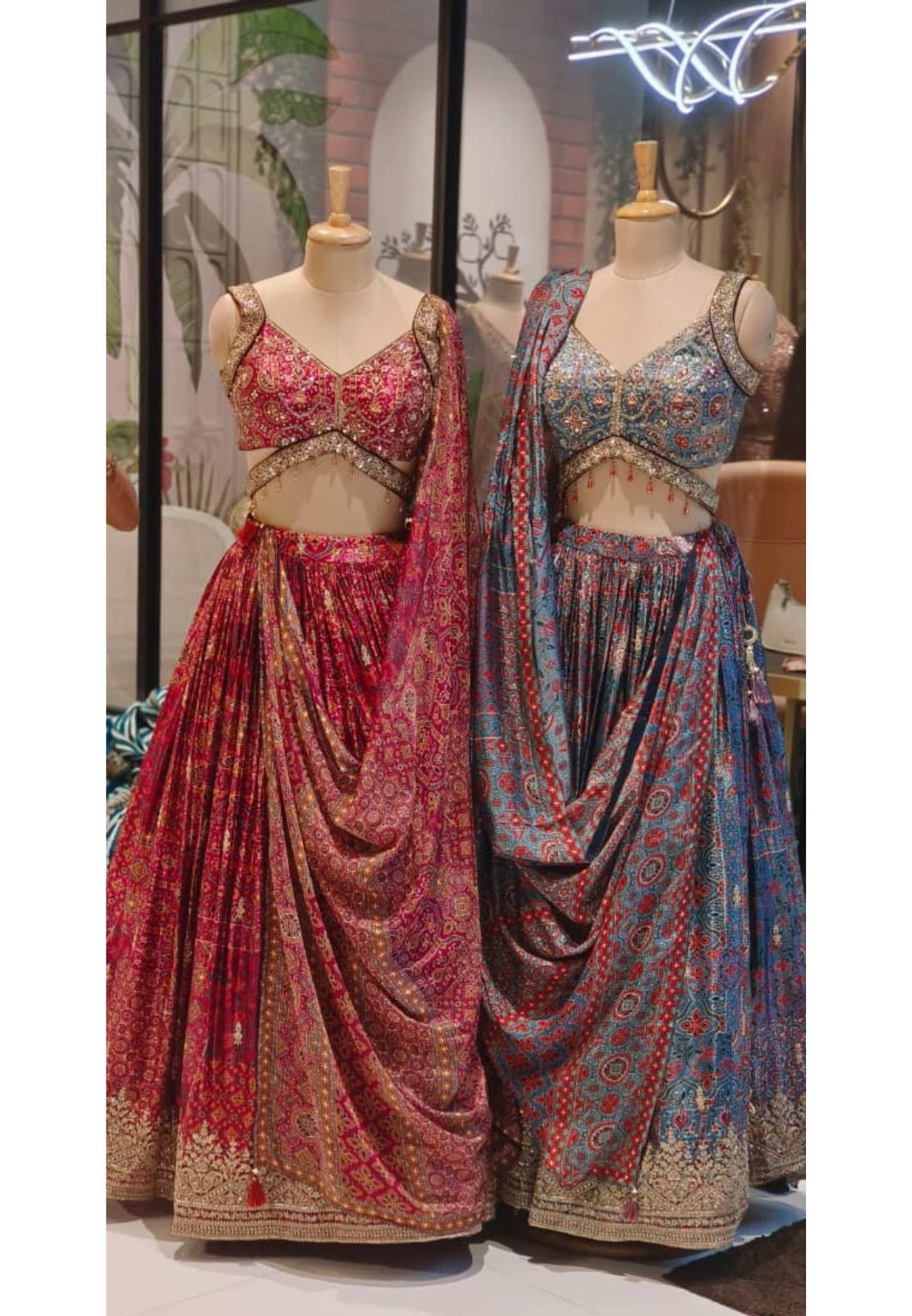 Designer Premium Pure Fabric Gajji Silk Sleeveless Blouse With Flared Lehenga (Cane-Cane Inside) & Printed Dupatta (Separate Sleeves)-12660