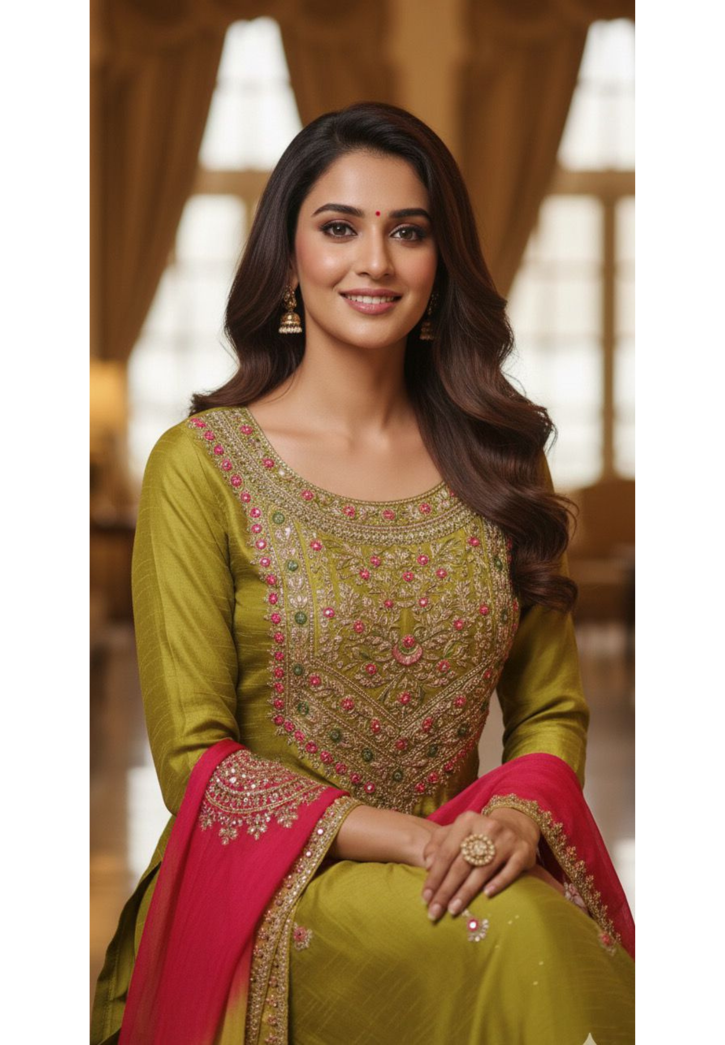 Grand Front Work A-Line Full Suit Set With Heavily Work Dual-Tone Dupatta In Dola Silk Fabric- 12791, 12792