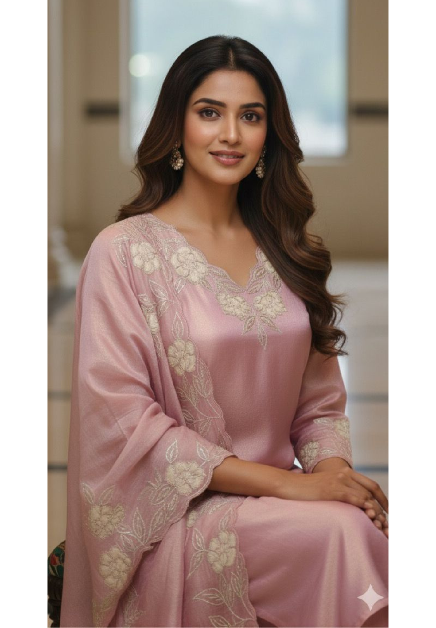 Floral Cut-Work Elegance With Stone Beaded Tissue Full Suit Set With Dupatta- 12744, 12745