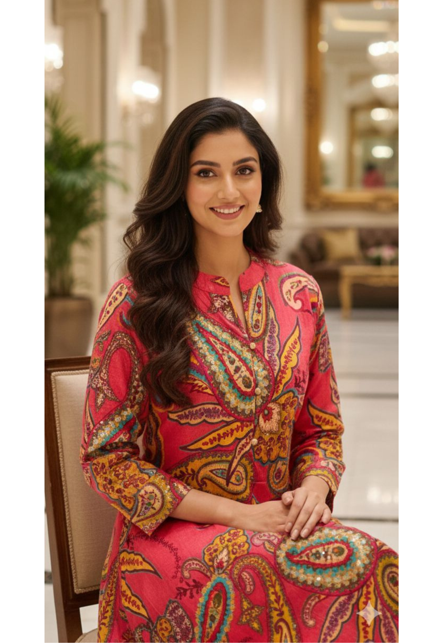 Elegant Wine Paisley Motif Printed Kurta Paired With Matching Pants In Modal Satin Fabric- 13088