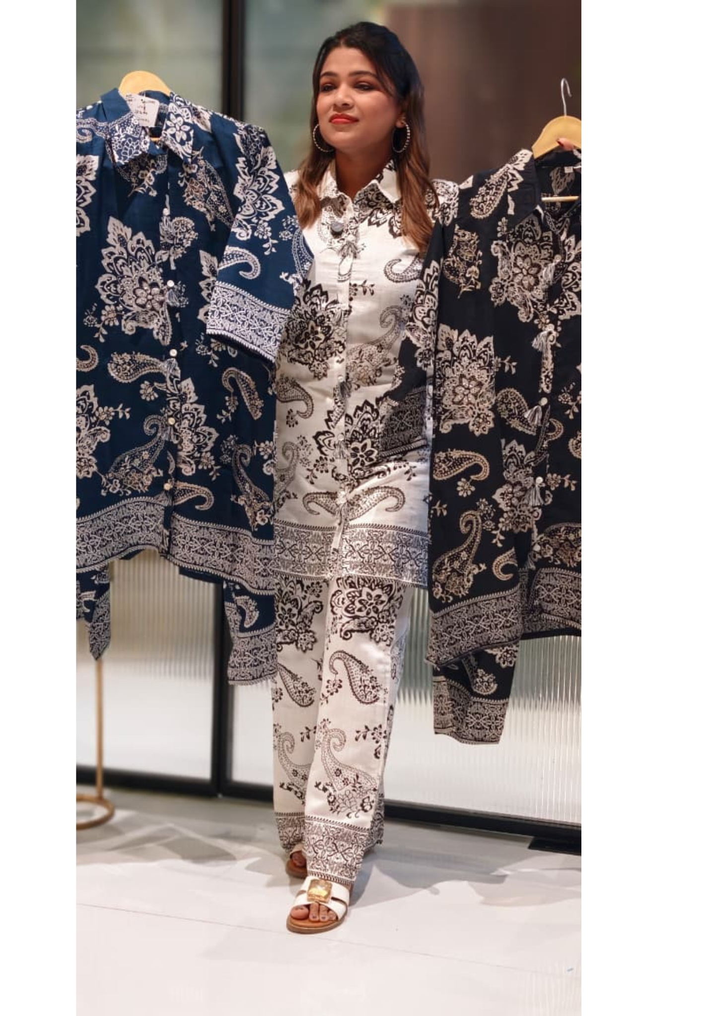 Very Stylish Printed Cool Casual Wear Co-Ord Set In Slub Cotton Fabric-13274