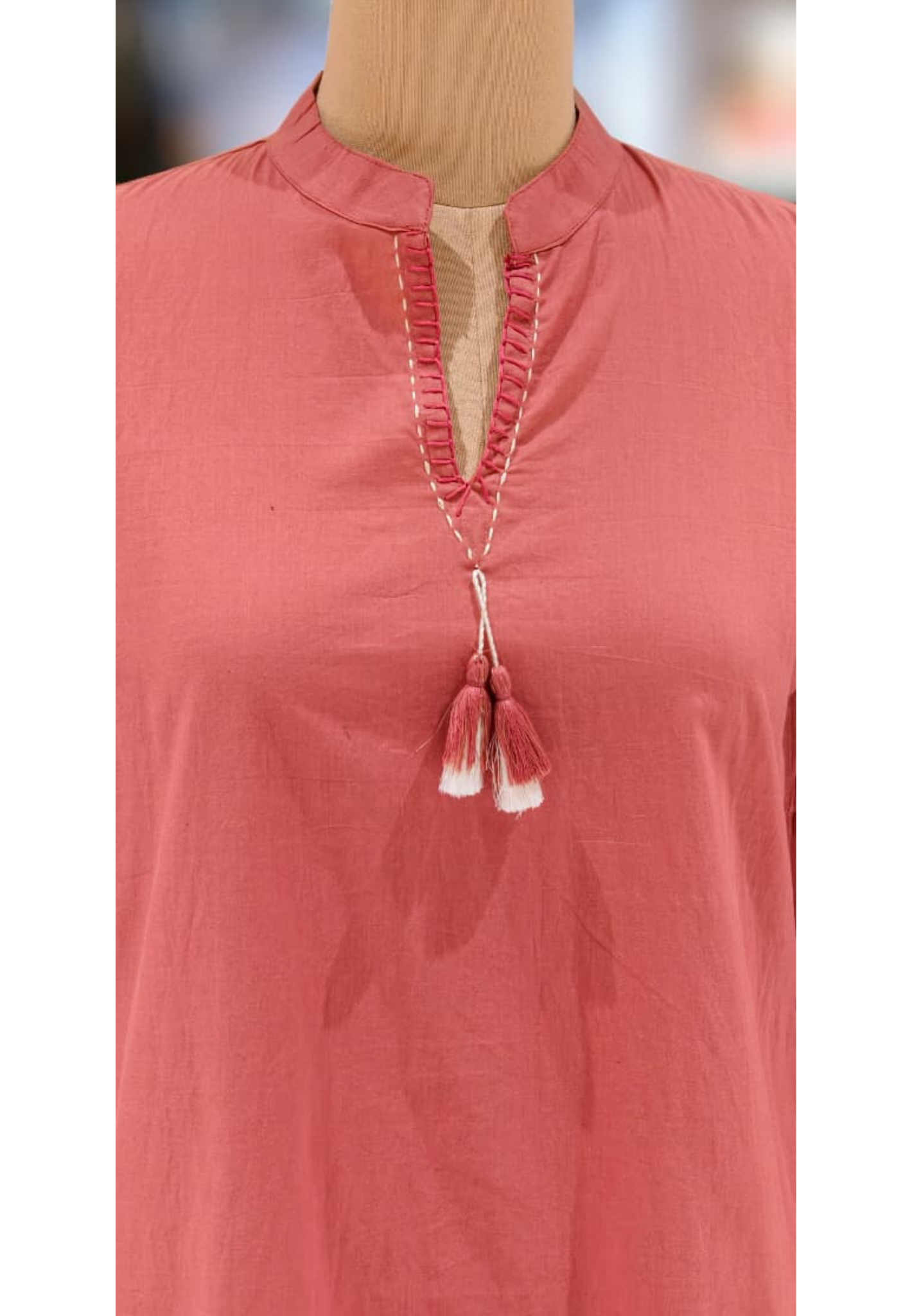 Serene Embroidered Mist Bloom Casual Wear Cotton Short Kurti Only- 13453