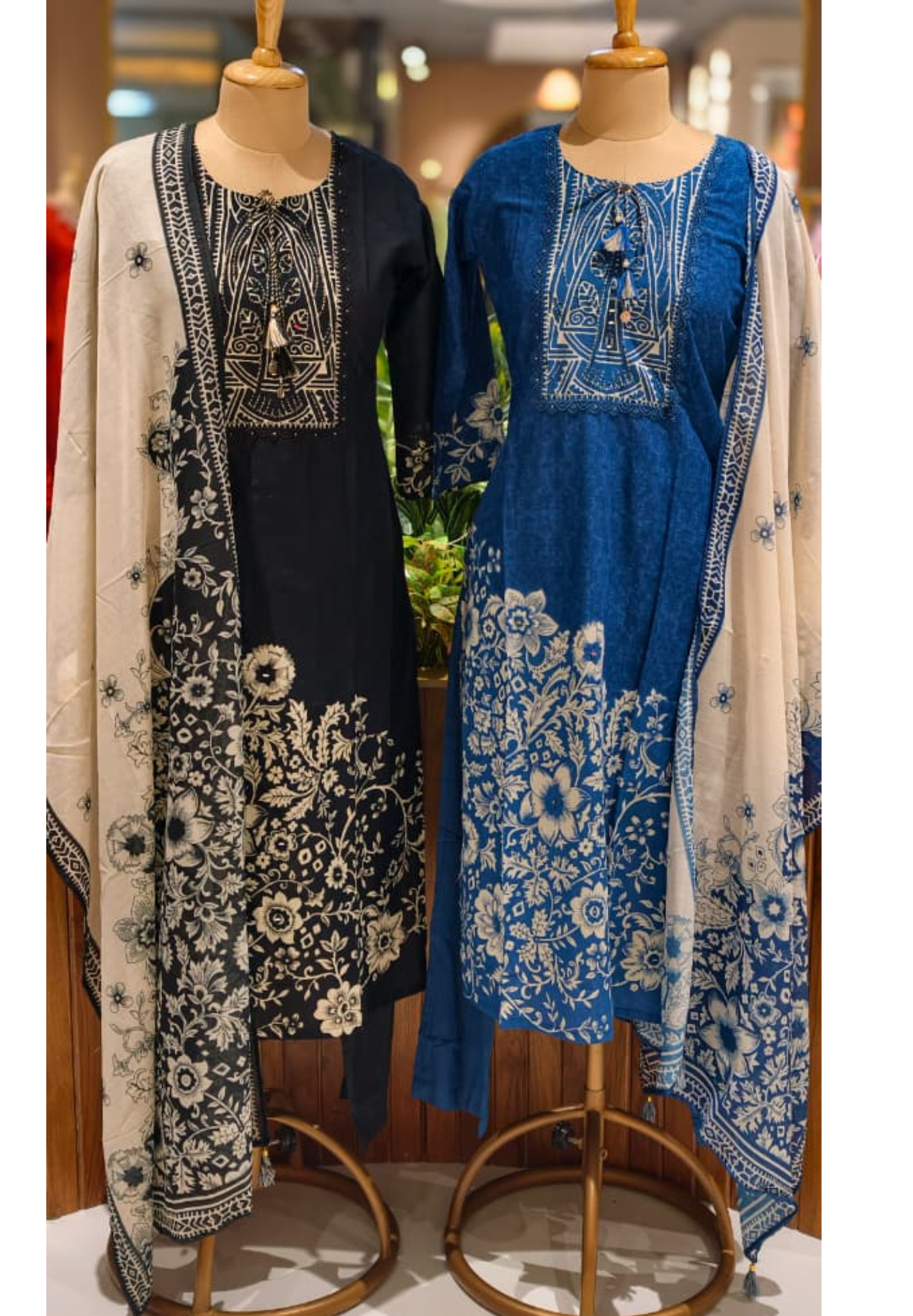 Beautiful Attractive Placement Print Cotton Full Suit Set With Dupatta- 13514