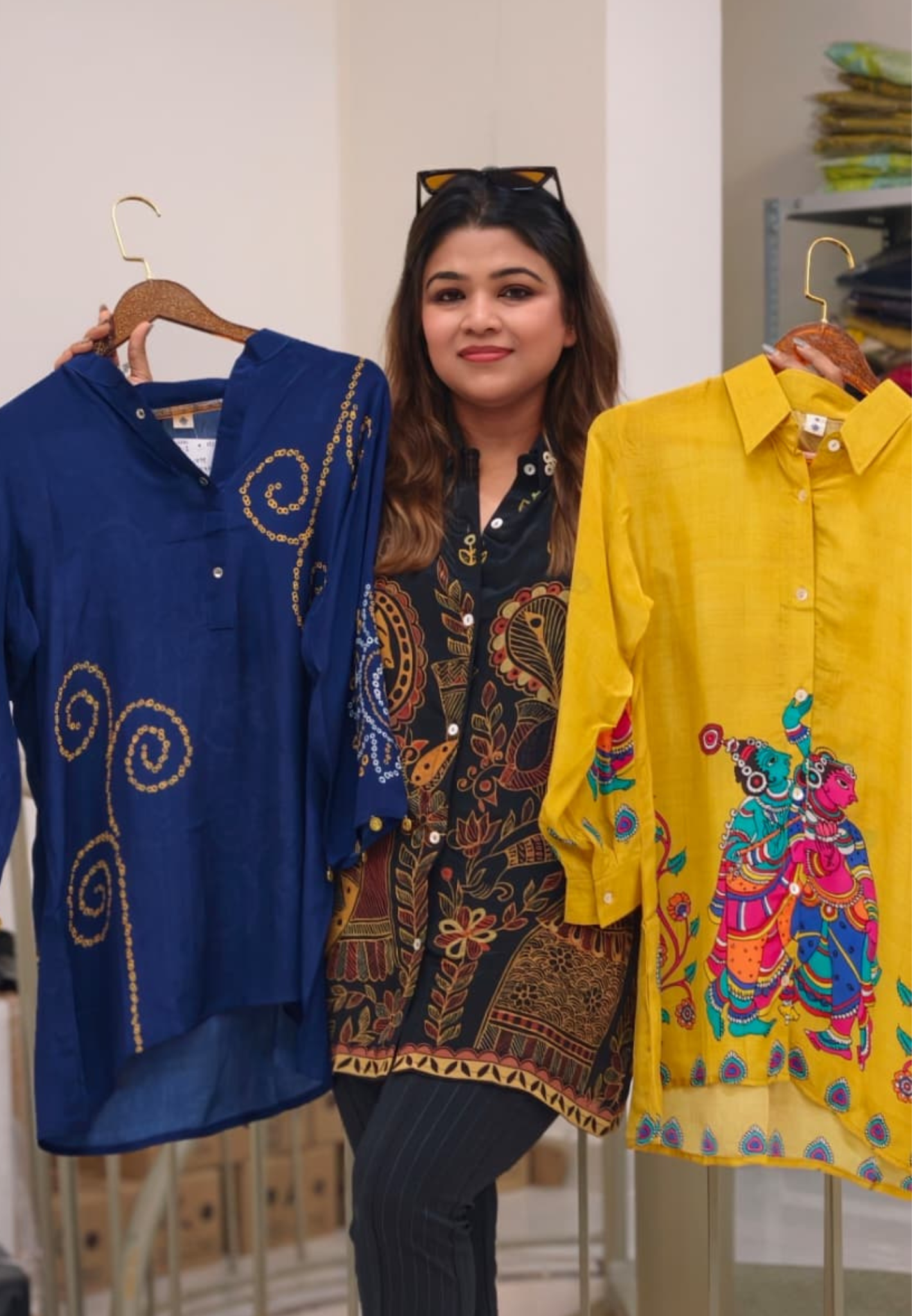 Stylish Crepe Printed Shirt Collection with Button-Down Design Contemporary Fusion Wear-14020-21-22 RB01