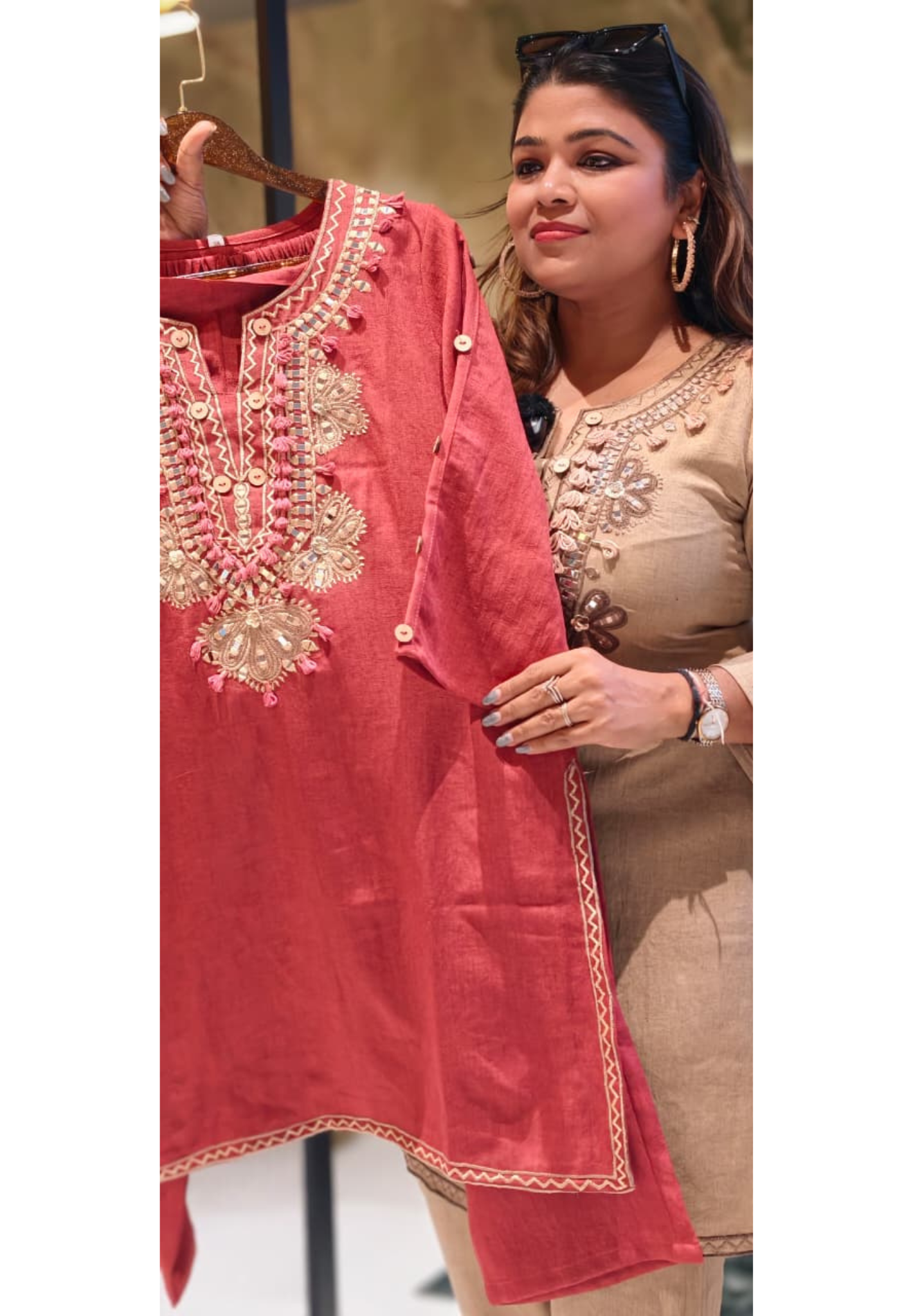 Premium Cotton Blend Ethnic Cords Set with Intricate Thread & Mirror Work-14004 RB05