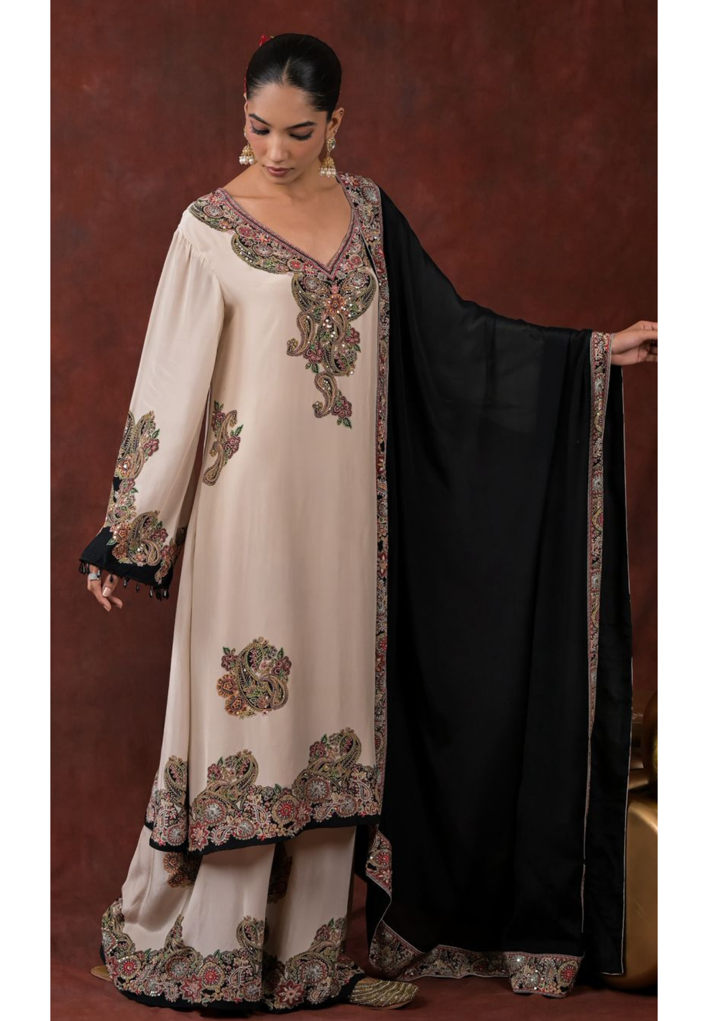 Traditional Craftsmanship Silhouette Pakistani Look Designer Full Suit Set With Dupatta-14104 RB114