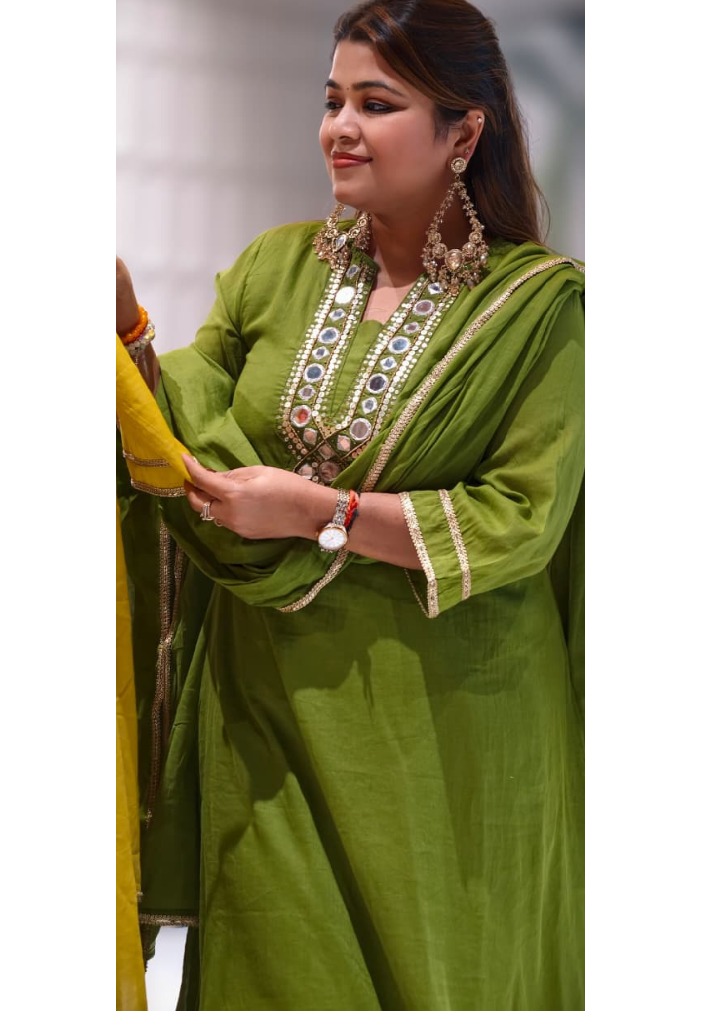 Royal Mirror Festive Glow Ensemble A-Line Mul-Cotton Full Suit Set With Dupatta- 14534 RB337