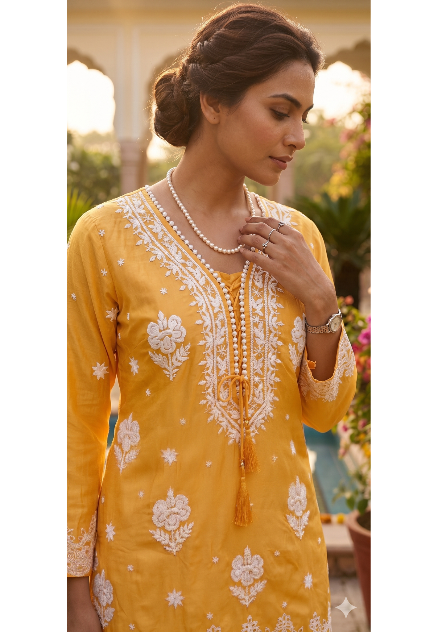 Mango Inspired Color Chikankari Embroidered Soft Muslin Co-Ord Set- 14344 RB464