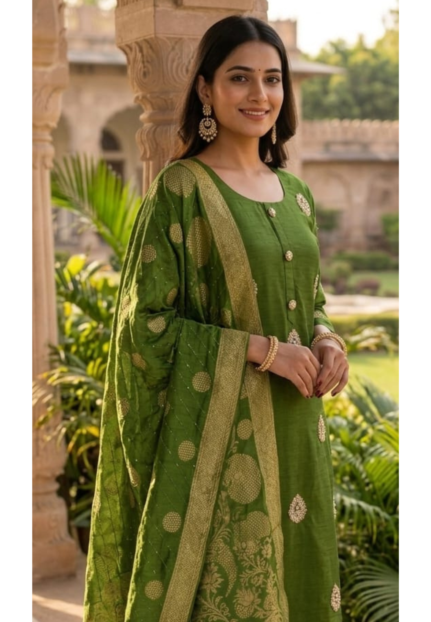 Woven Banarasi Classic Charm Bootis Russian Silk Full Suit Set With Dupatta-LEAN FIT(ADVISIBLE NEXT SIZE)