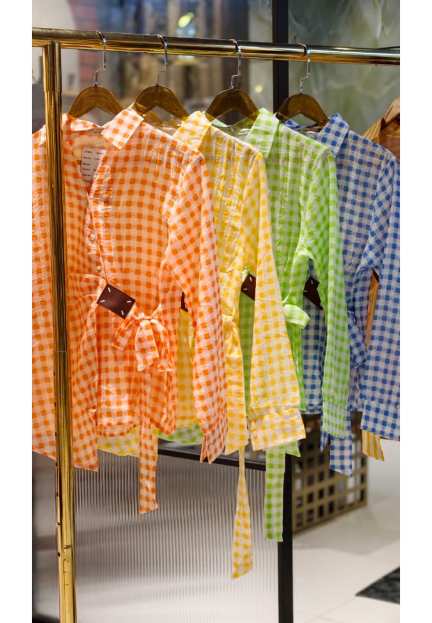 Neon Shades Stunning Stripes & Checks Side Knotted Light Weight Imported Shirt- 15458, 15457