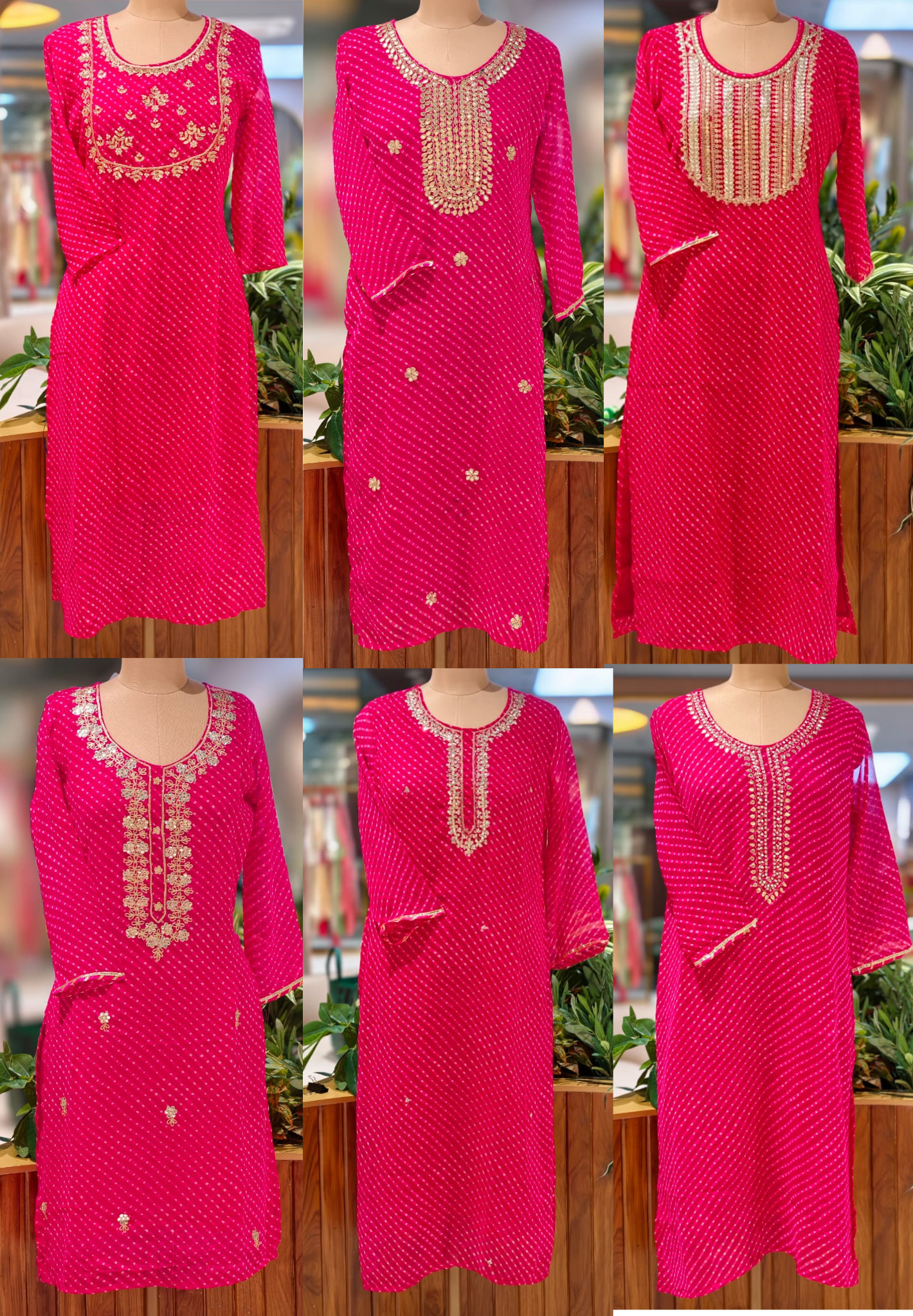 Classic Tarang Lehriya Prints Georgette Kurti (All In Medium Size Only)