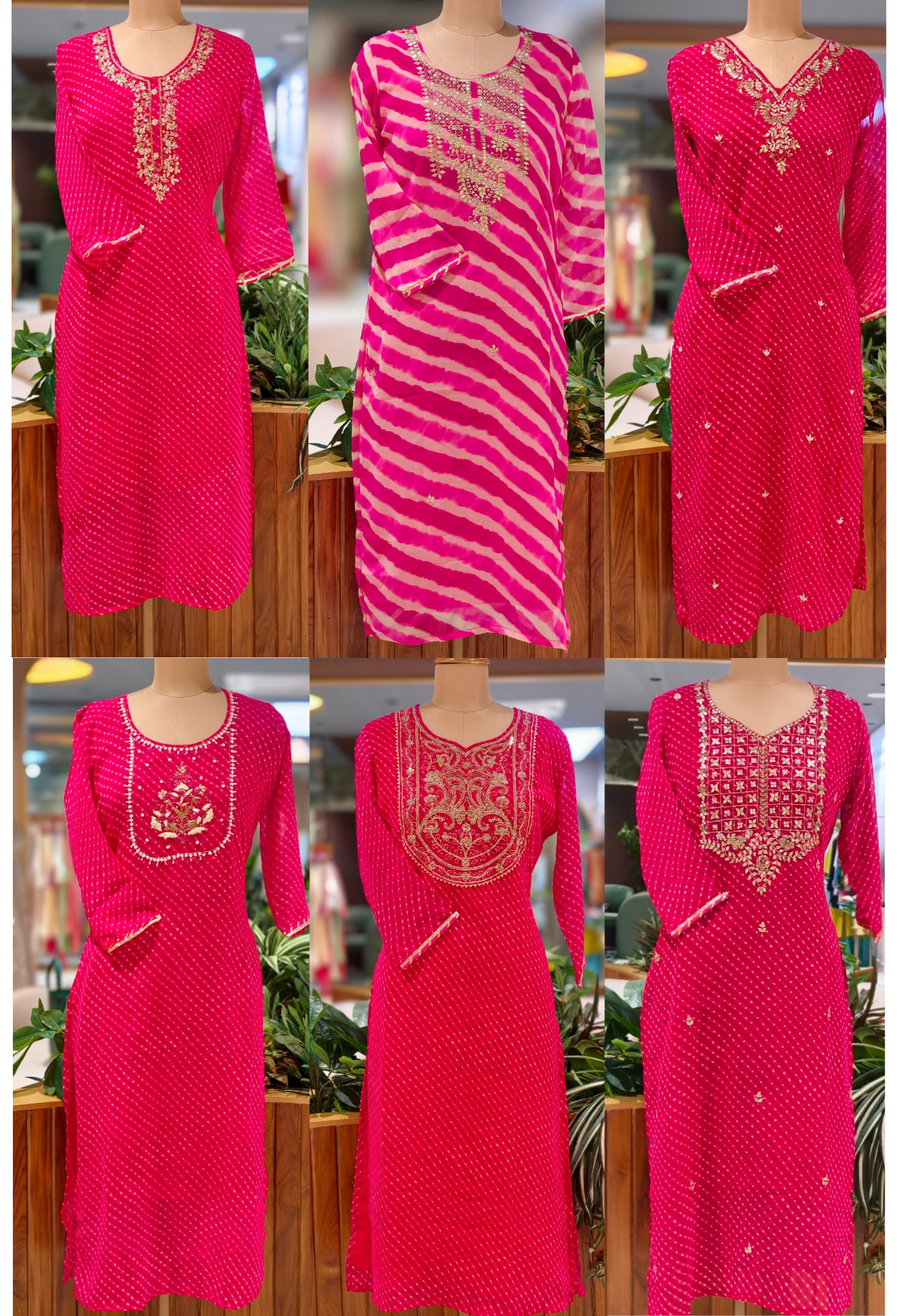 Vibrant Leheriya Zardosi & Gotta Yoke Festive Georgette Kurti