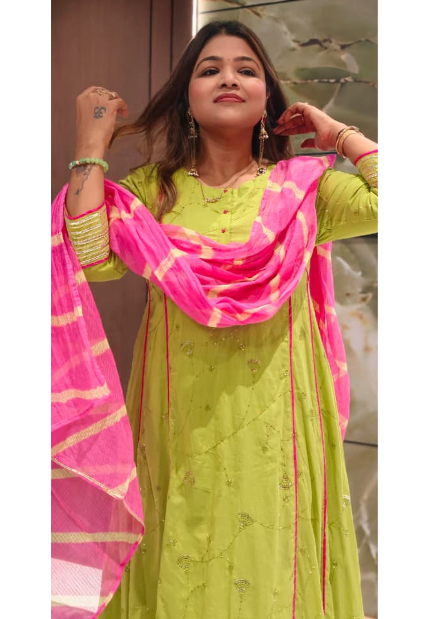 Beautiful Handcrafted Mul Cotton Suit Set with Embroidered Kurta, Matching Bottom & Printed Dupatta- 15820