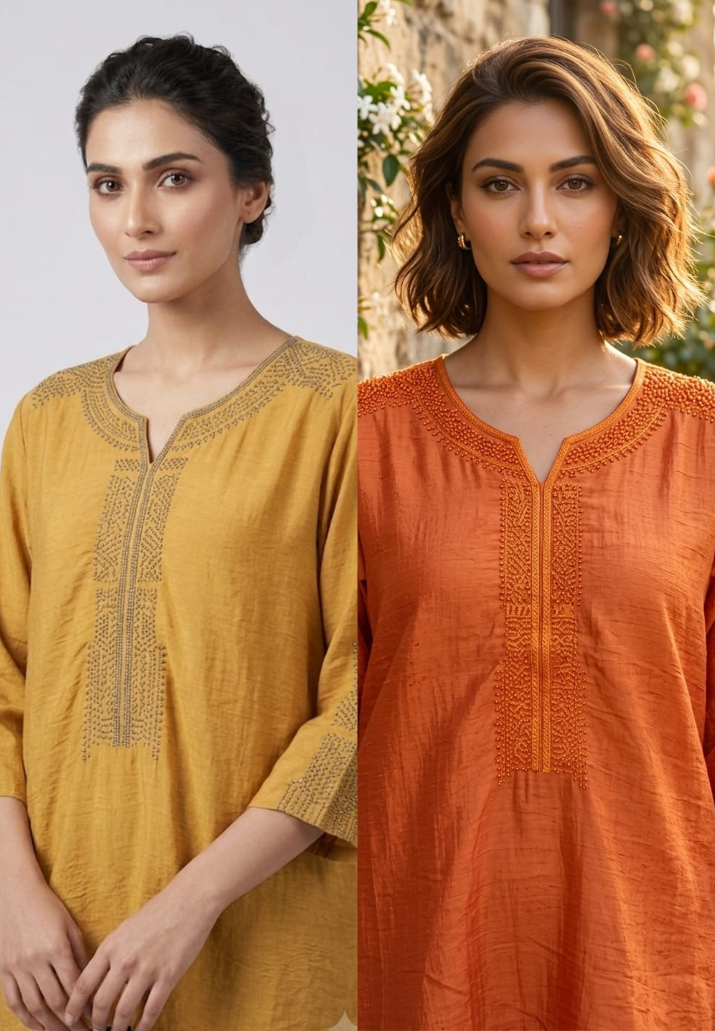 Kashmiri Embroidery Over Neck & Sleeve Unique Imported Top- 15136