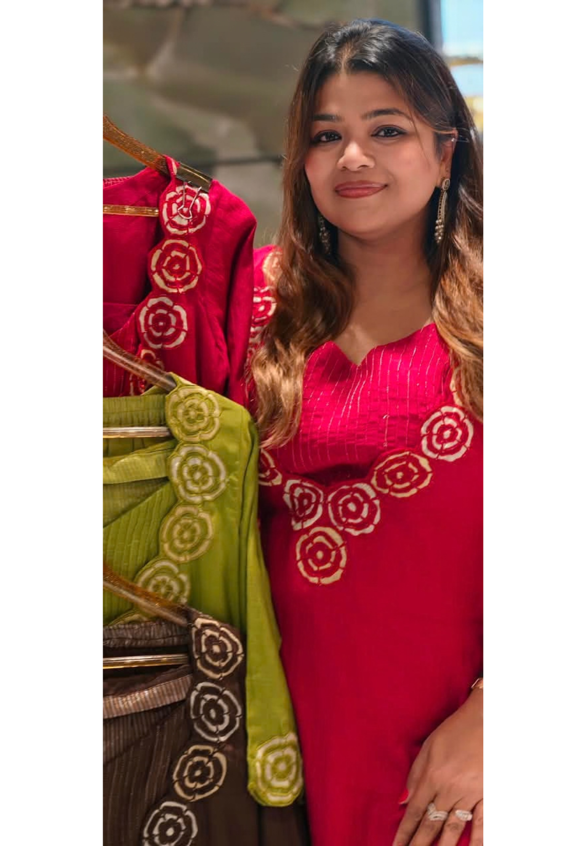 Embroidered Floral Cut-Work Outline Matching Mul-Chander A-Line Kurta With Bustier & Striped Tissue Bottom- 16460