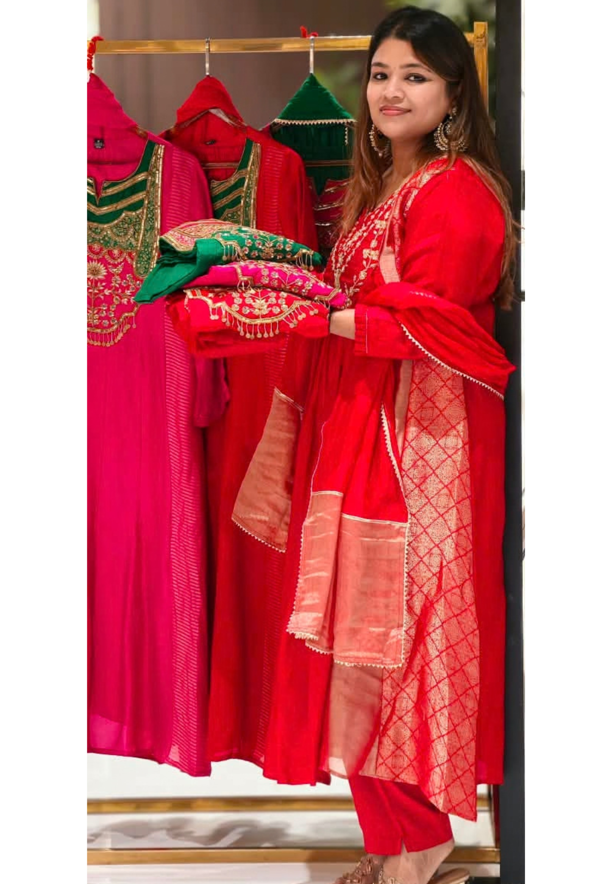 Royal Sequin Zardosi Embroidered Russian Silk Panel Anarkali Full Suit Set With Dupatta- 16484