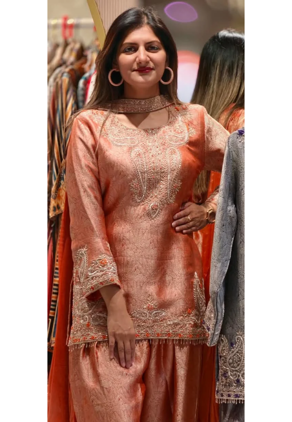 Weavin Banarasi Kurta With Farshi Bottom Set with Intricate Zari Embroidery & Elegant Paisley Border Work- 16963