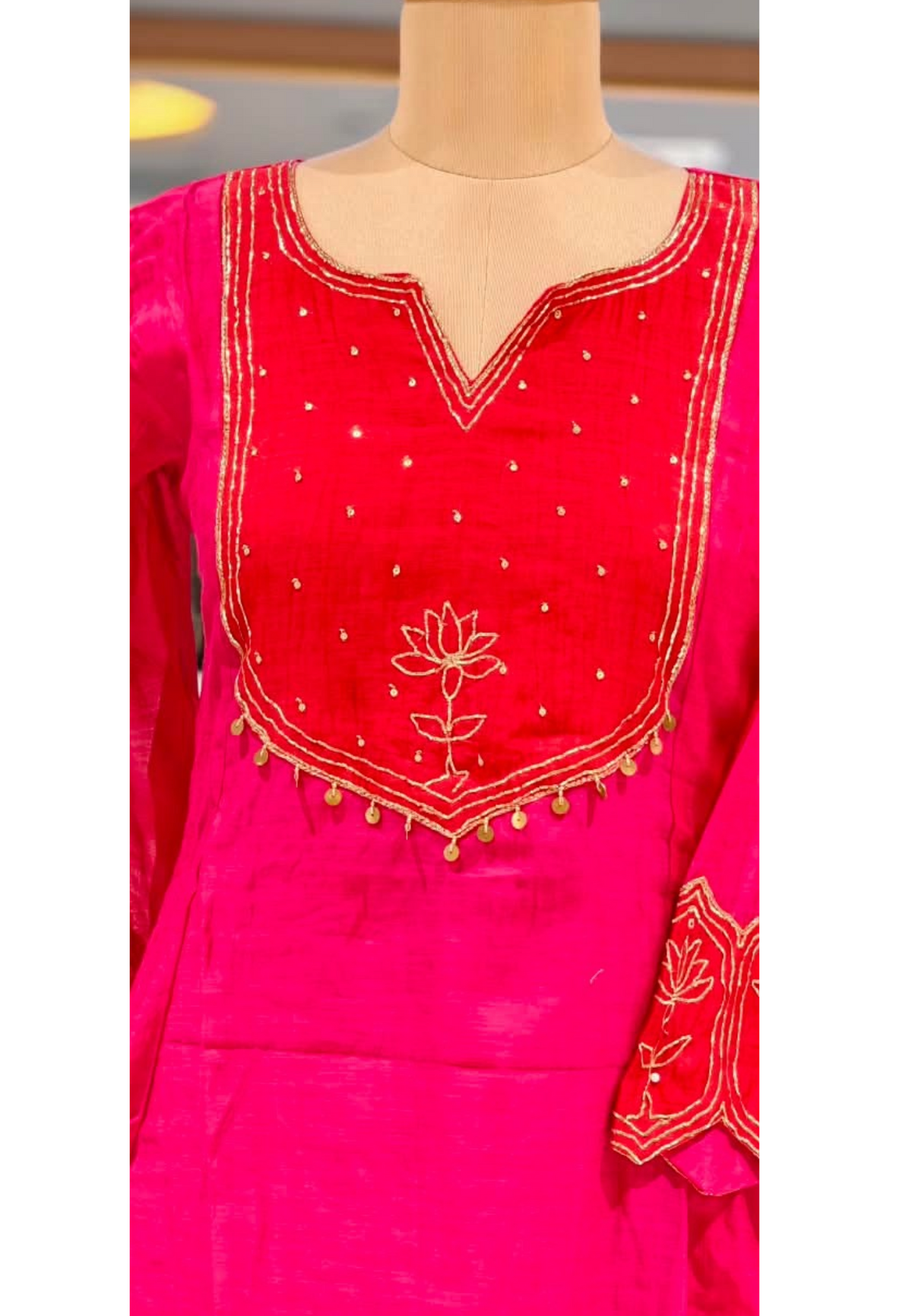 Pure Mul Chanderi Silk Embroidered Full Suit Set with Dupatta -16779