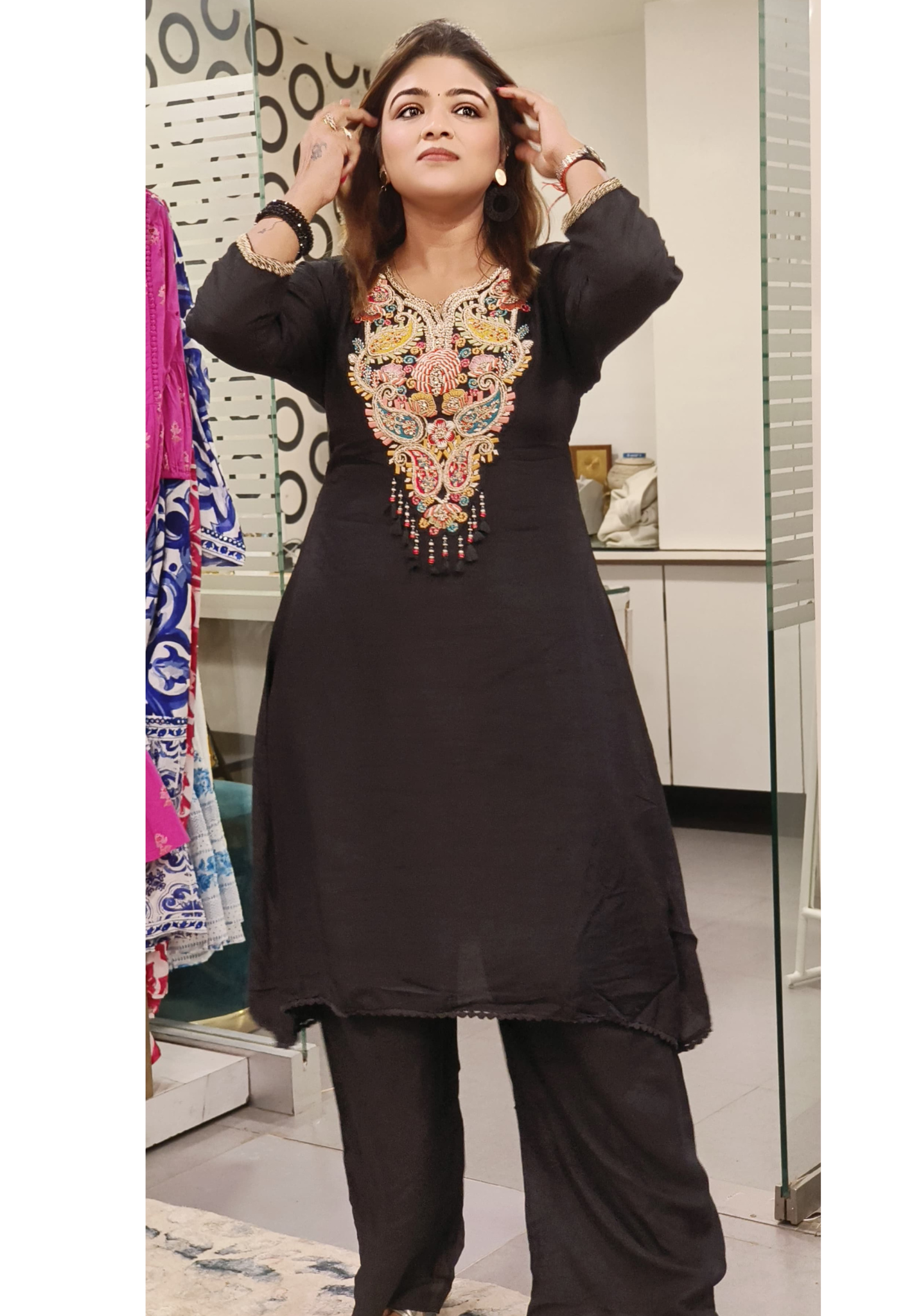 Beautiful Dola Silk Fabric zardosi embroidery work Hi low indowestern kurta pant 09028,09027,09022