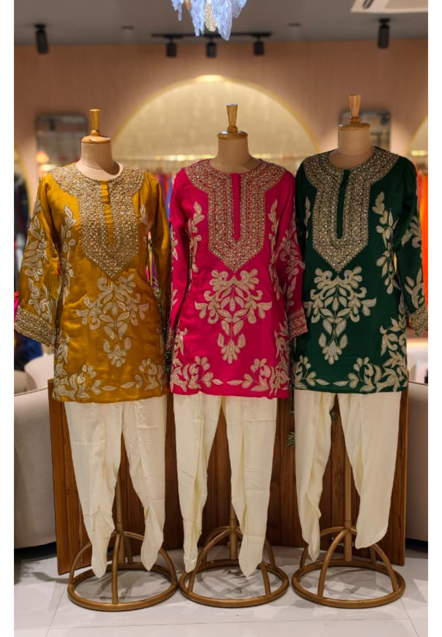 Designer Elegant Embroidery Work Bright Kurta With Tulip Pant Set- 13576