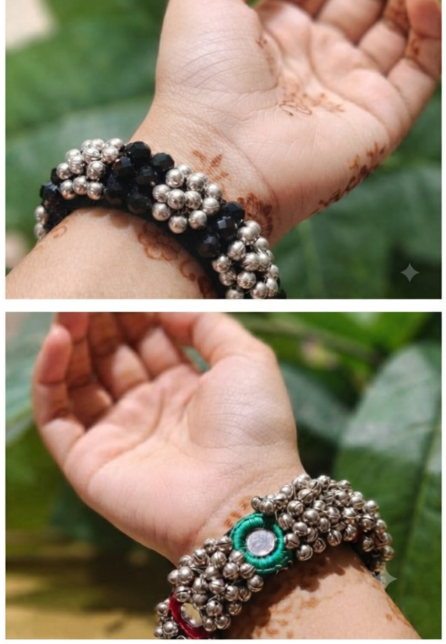 Premium Silver Ball Beaded Kada Style Bangle