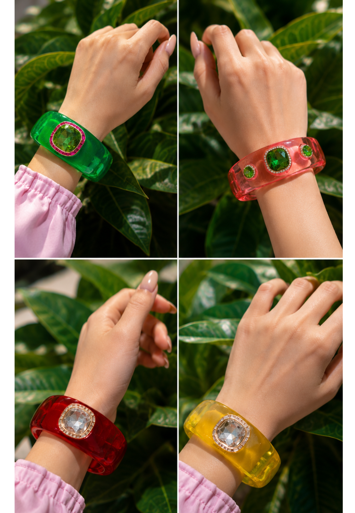 Premium Designer Resin Kada with Mid Crystal Stone