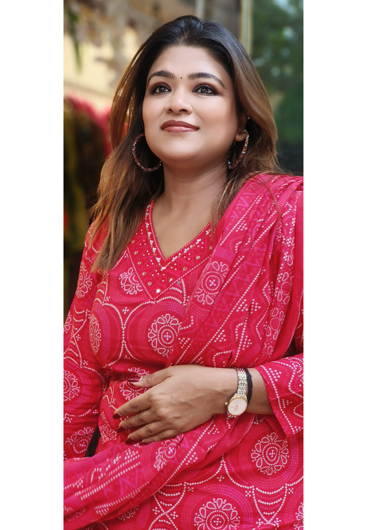 V-Neck Cotton Full Suit Set With Dupatta