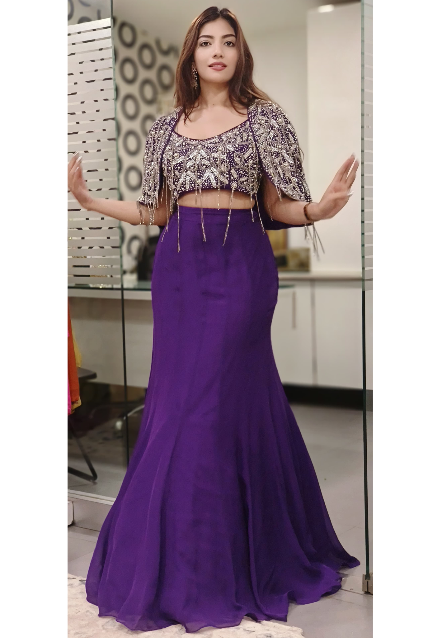 Beautiful Heavy Embroidery Shrugh And Blouse Skirt DRY WASH-DRY WASH-ONLY ON ORDERS