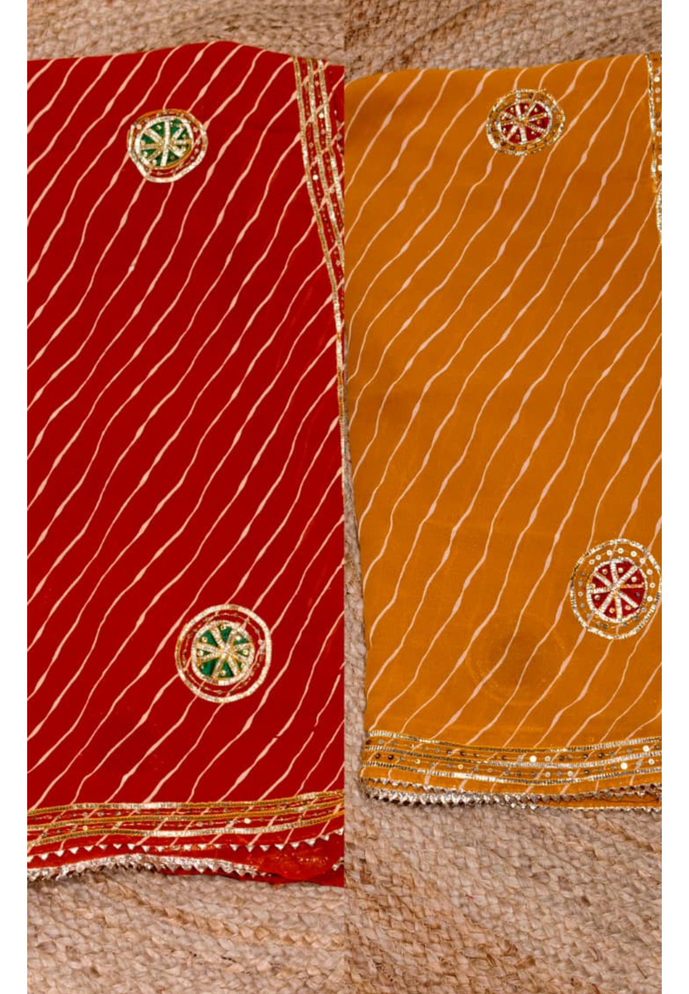 Tarang Lehriya Prints Gotta Festive Fold Semi-Georgette Saree With Unstitched Blouse- 15654