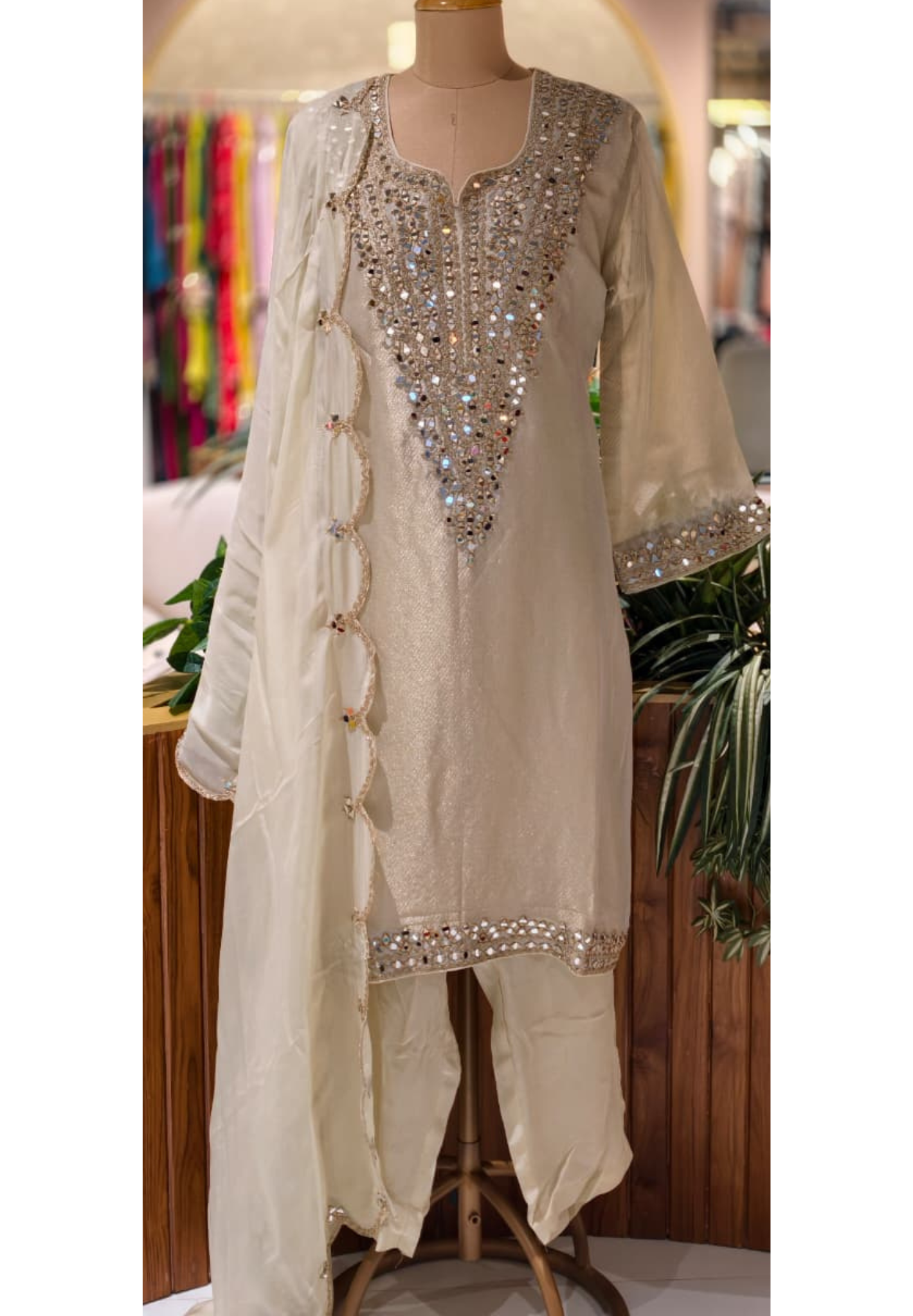 Premium Designer Heavy Mirror Work Straight Kurta Pant with Dupatta-14883