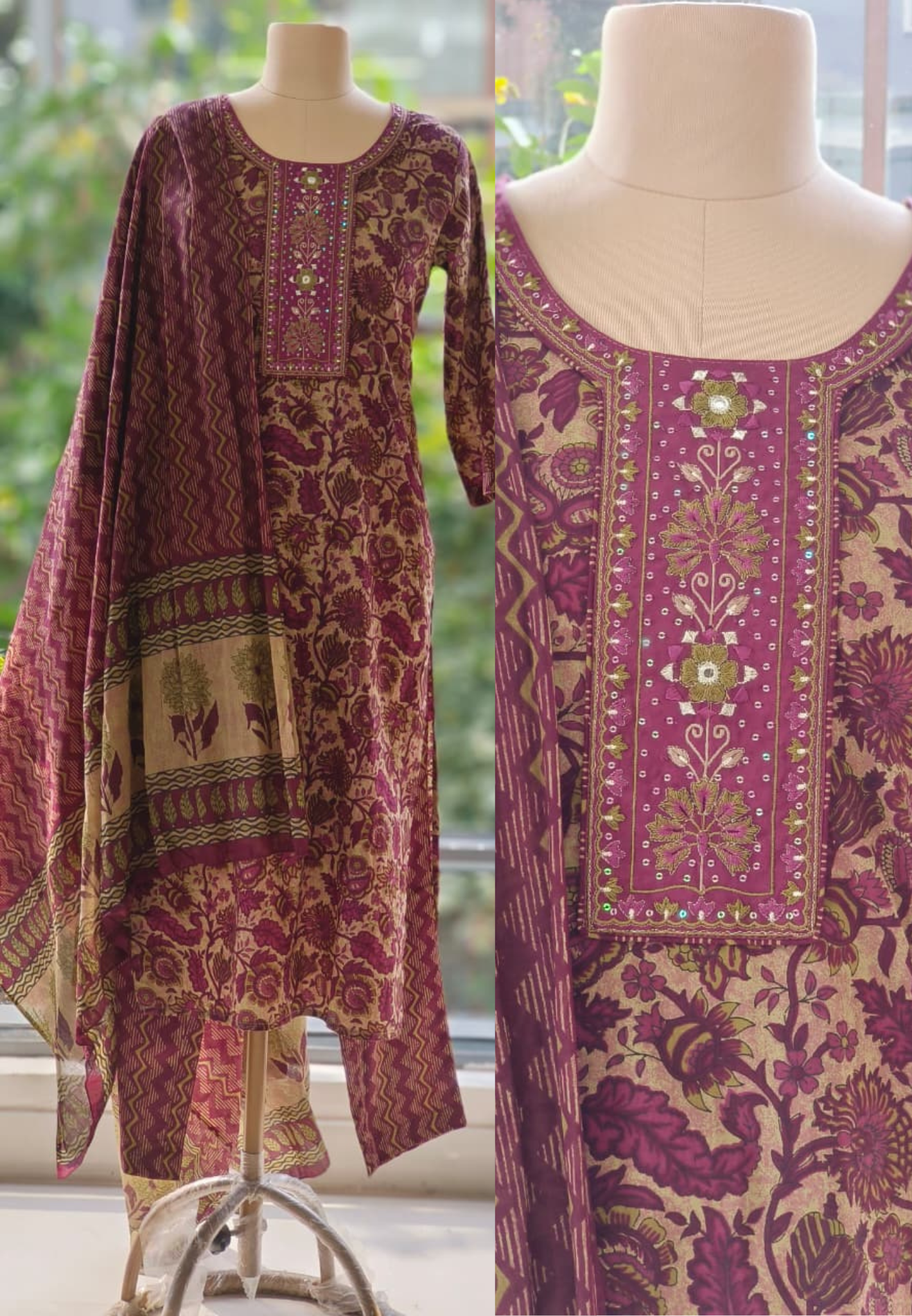 Floral Printed Summer Friendly Cotton Full Suit Set-12301,12300