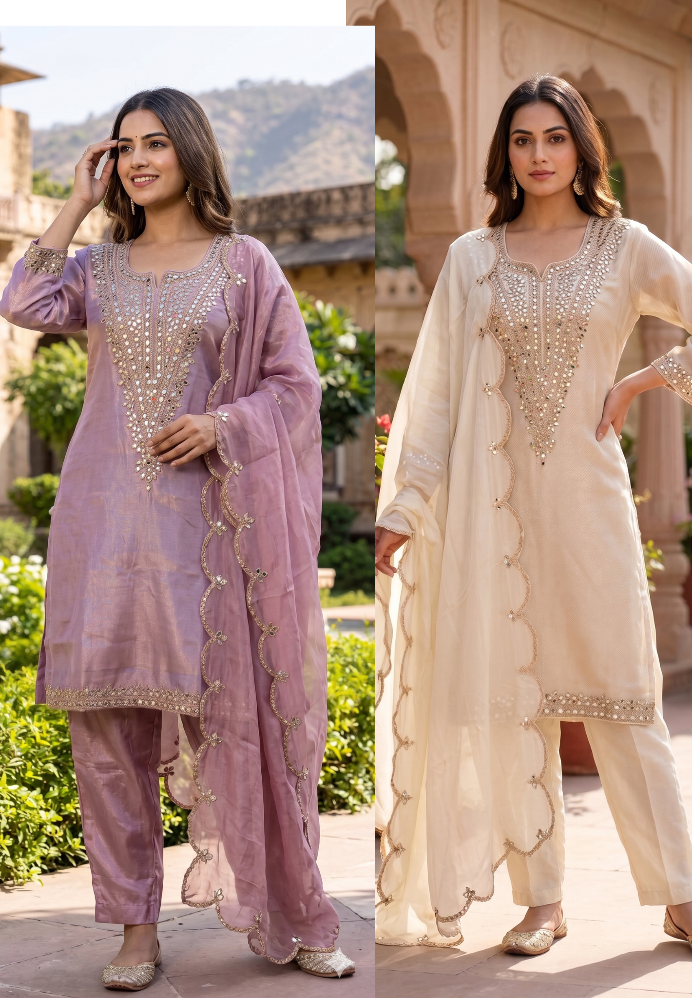 Premium Designer Heavy Mirror Work Straight Kurta Pant with Dupatta-14883