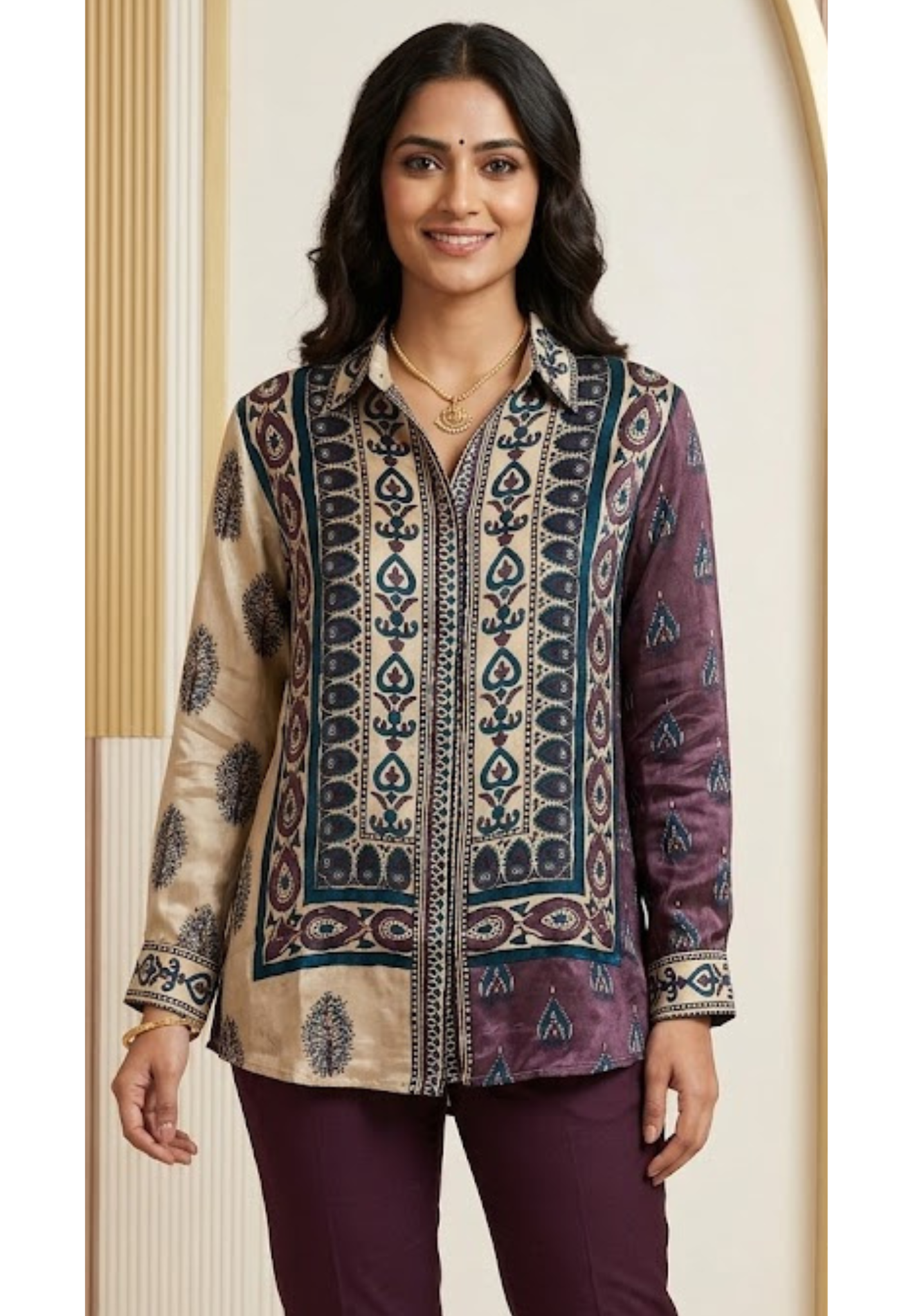 Designer Trendy Printed Casual Wear Shirt In Crepe Fabric- 14120 RB115