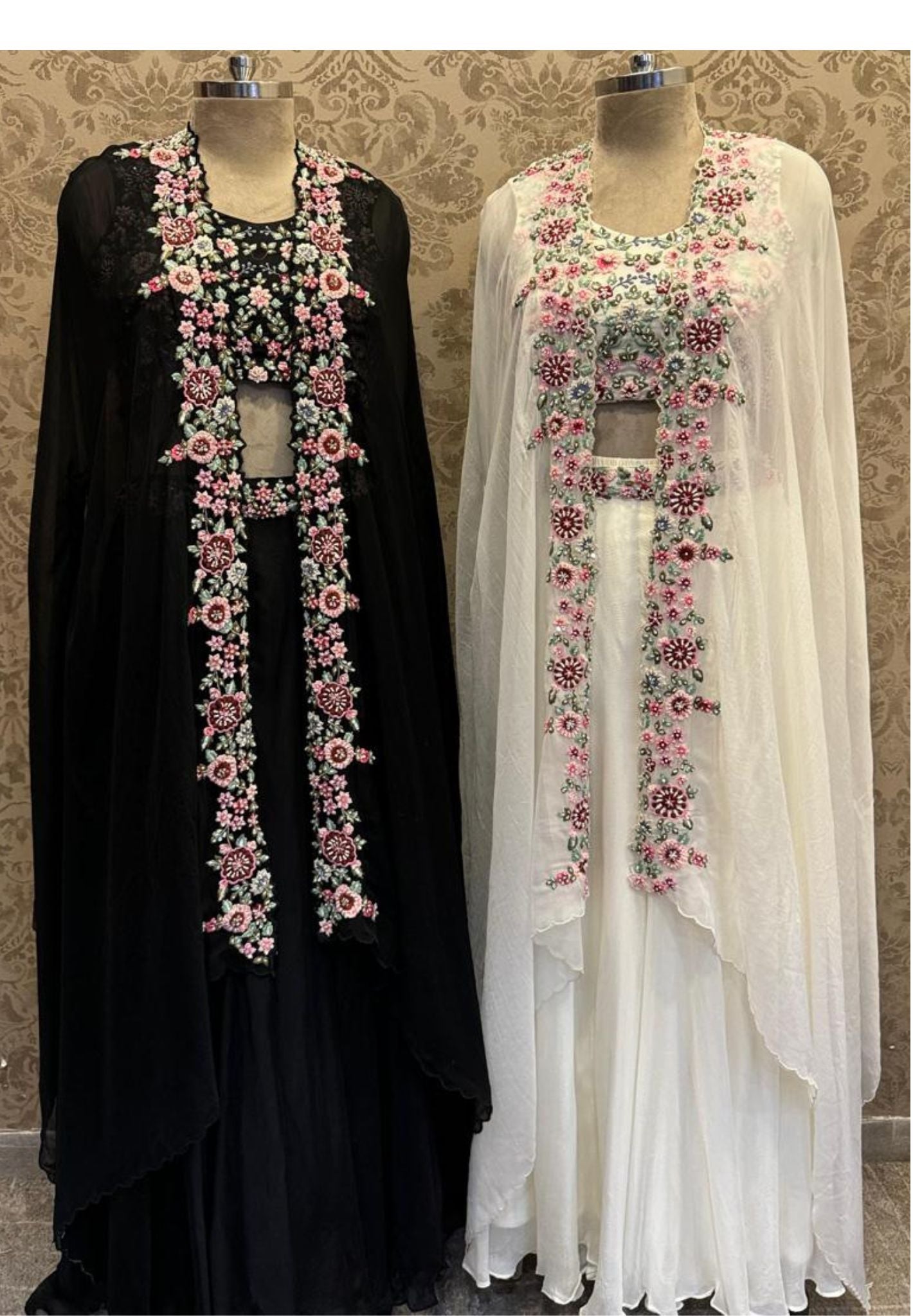 Designer Wear Heavy Embroidery Top And Skirt With Shrug Indo Western-DRYWASH-07421-22