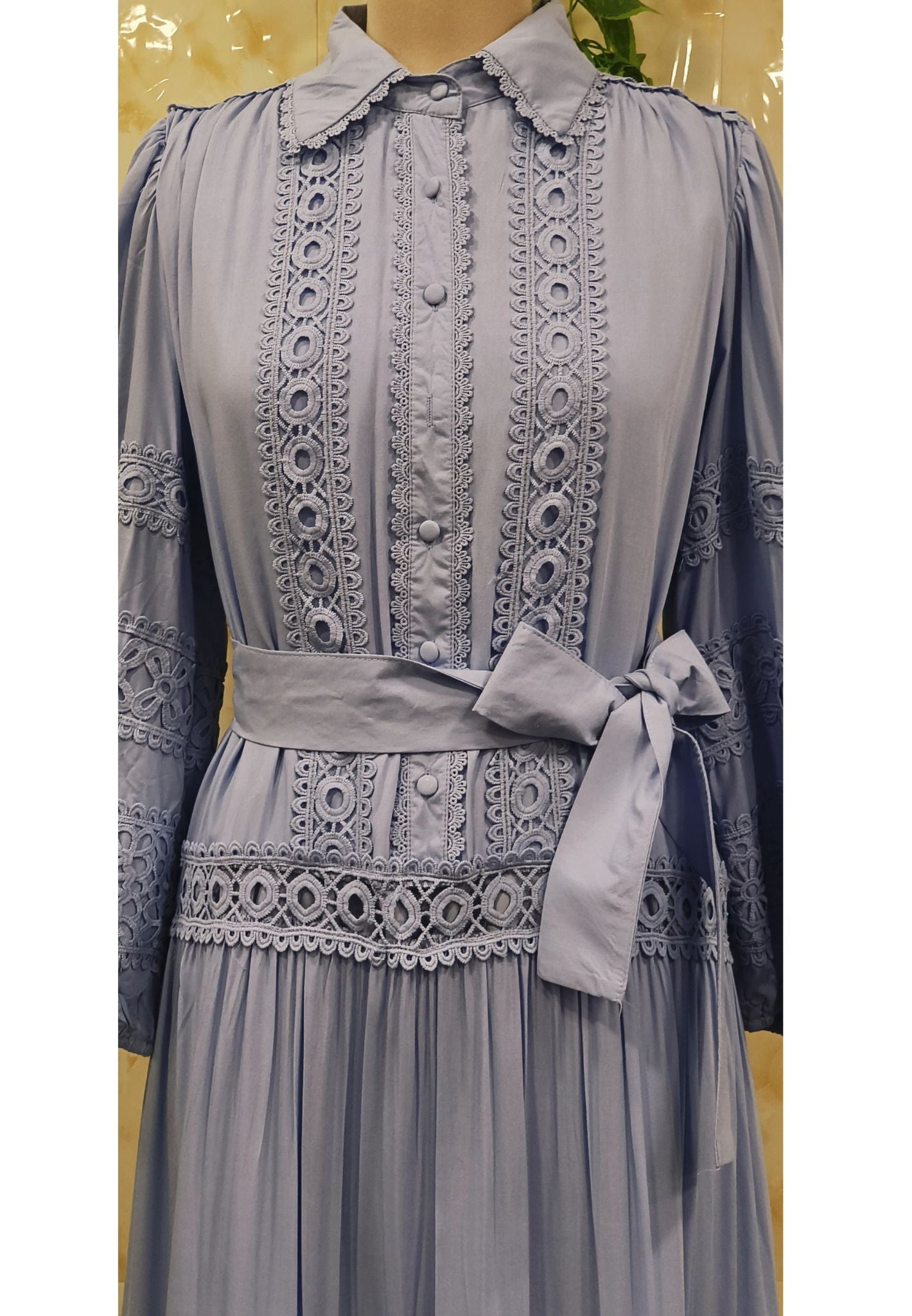 Summer Dress detailed Lace High Collar Maxi Dresses