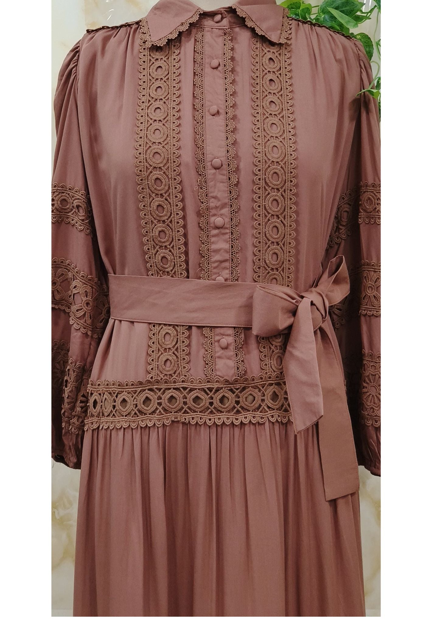 Summer Dress detailed Lace High Collar Maxi Dresses